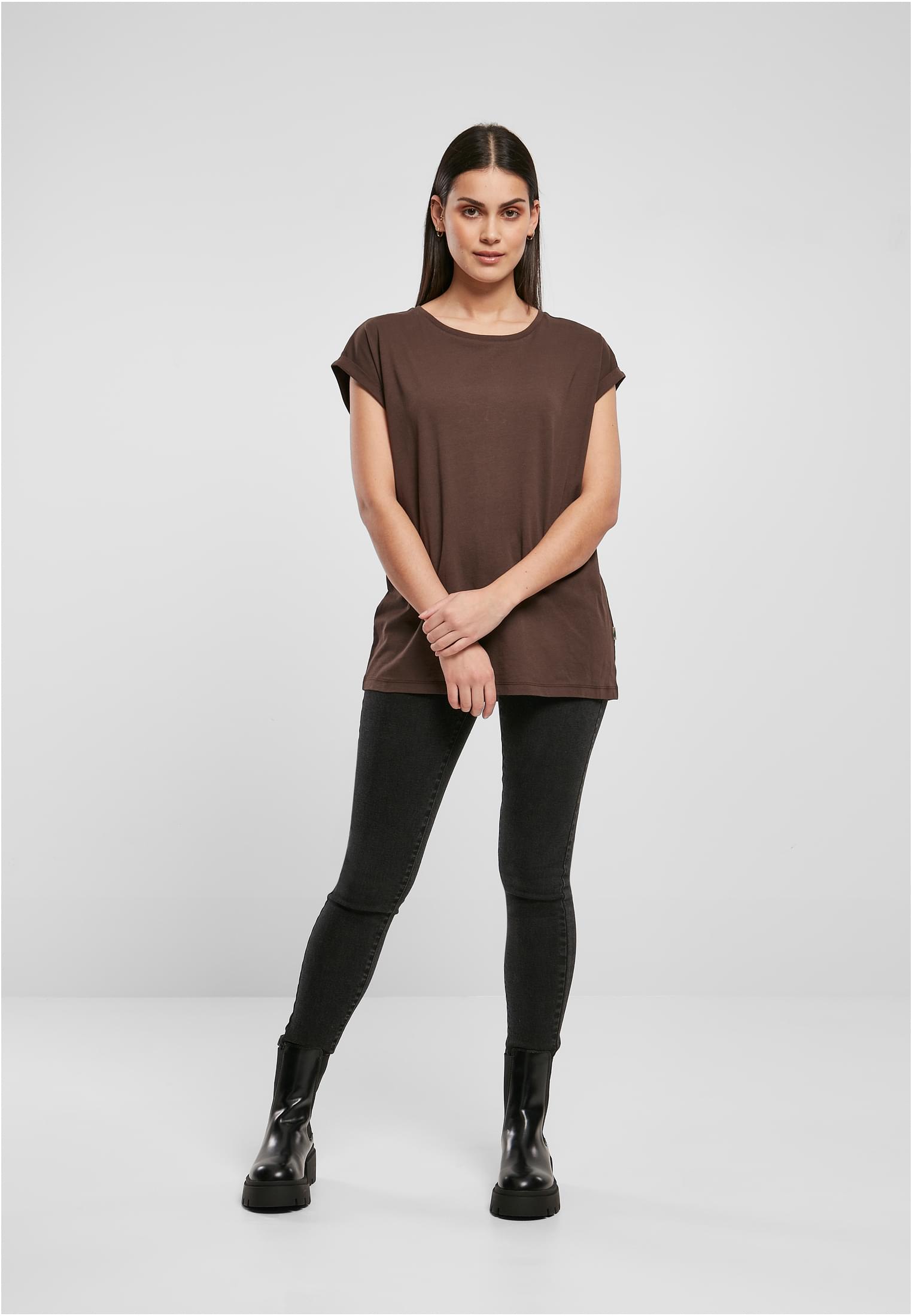 Ladies Organic Extended Shoulder Tee | brown