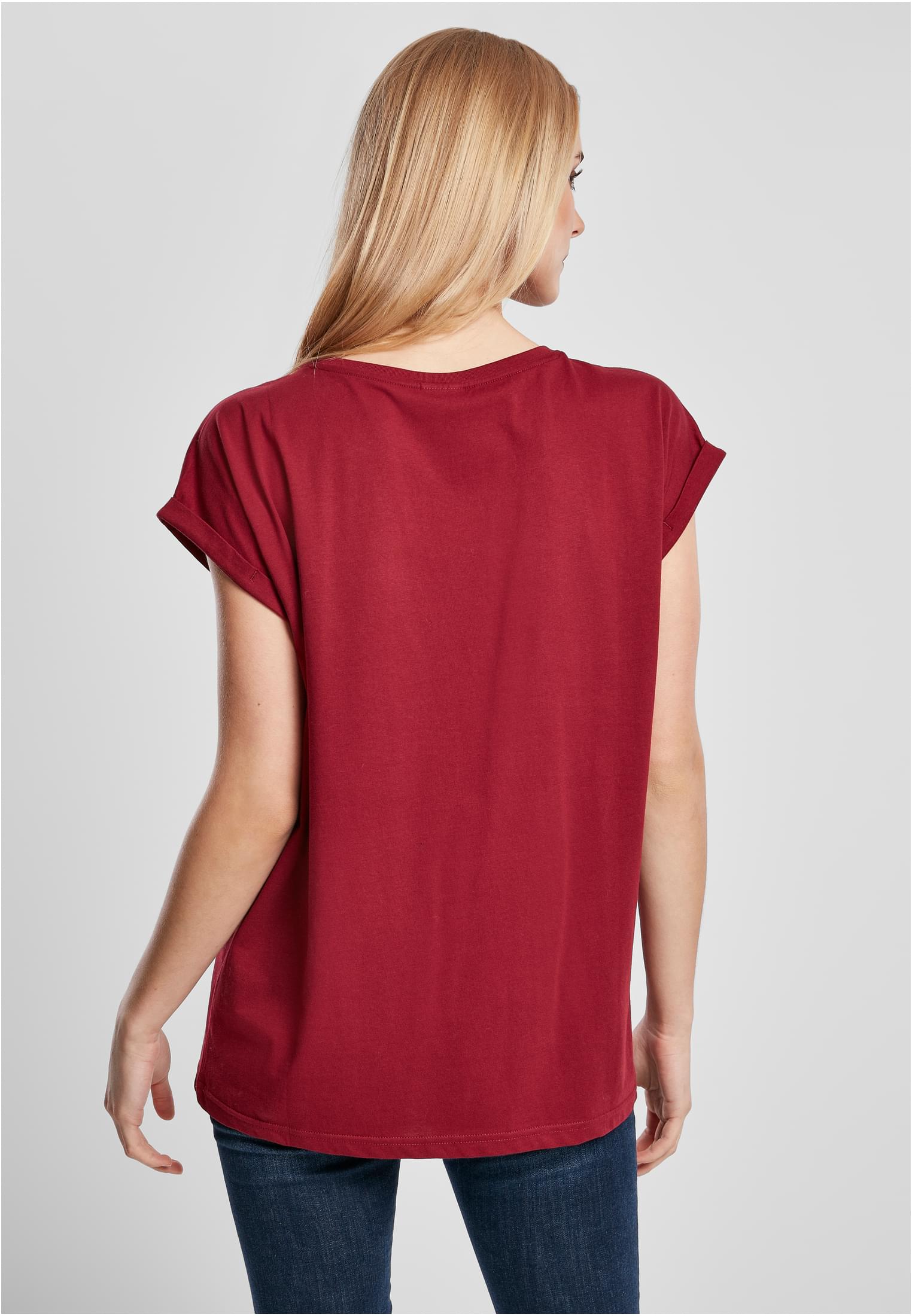 Ladies Organic Extended Shoulder Tee | burgundy