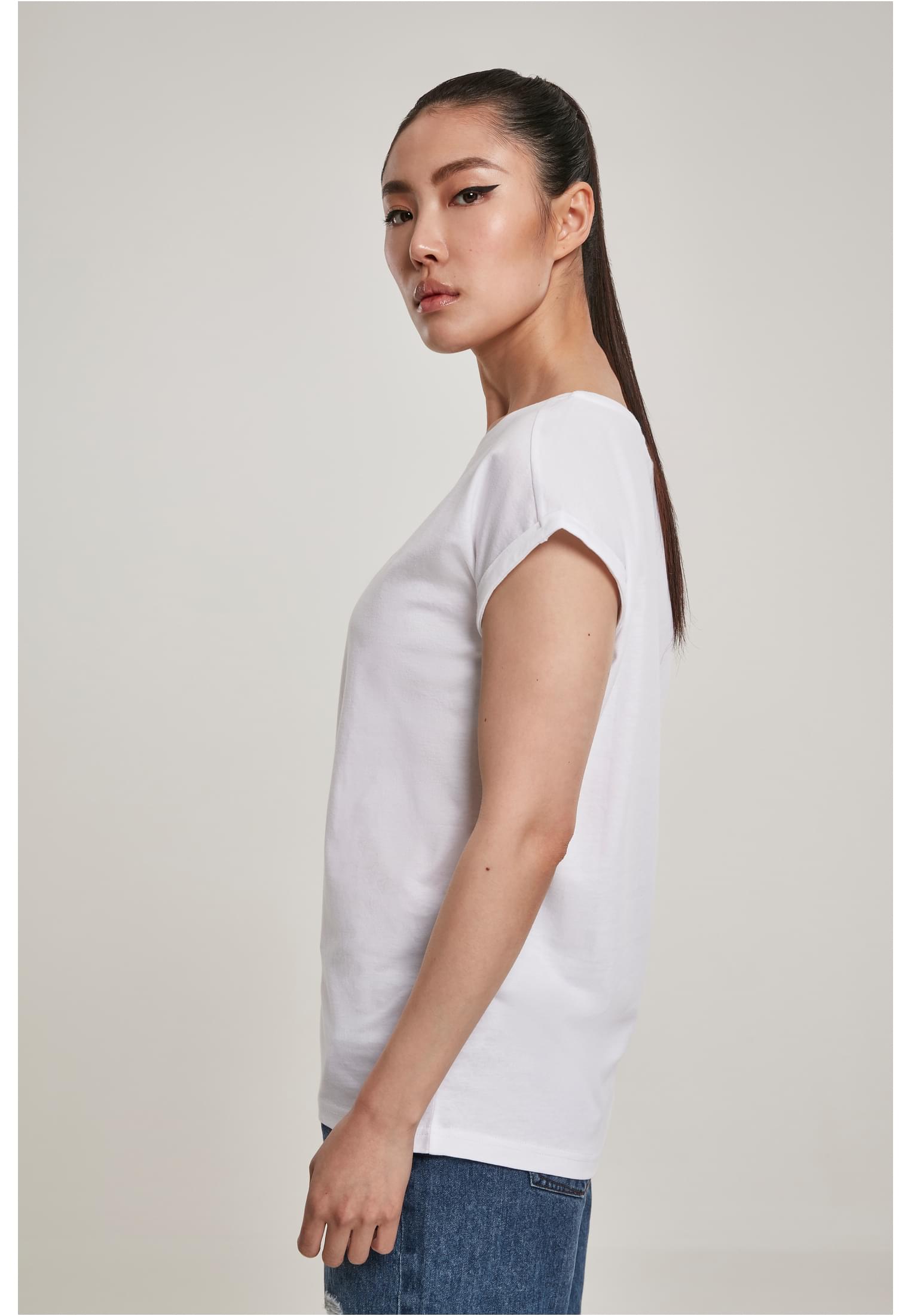 Ladies Organic Extended Shoulder Tee | white