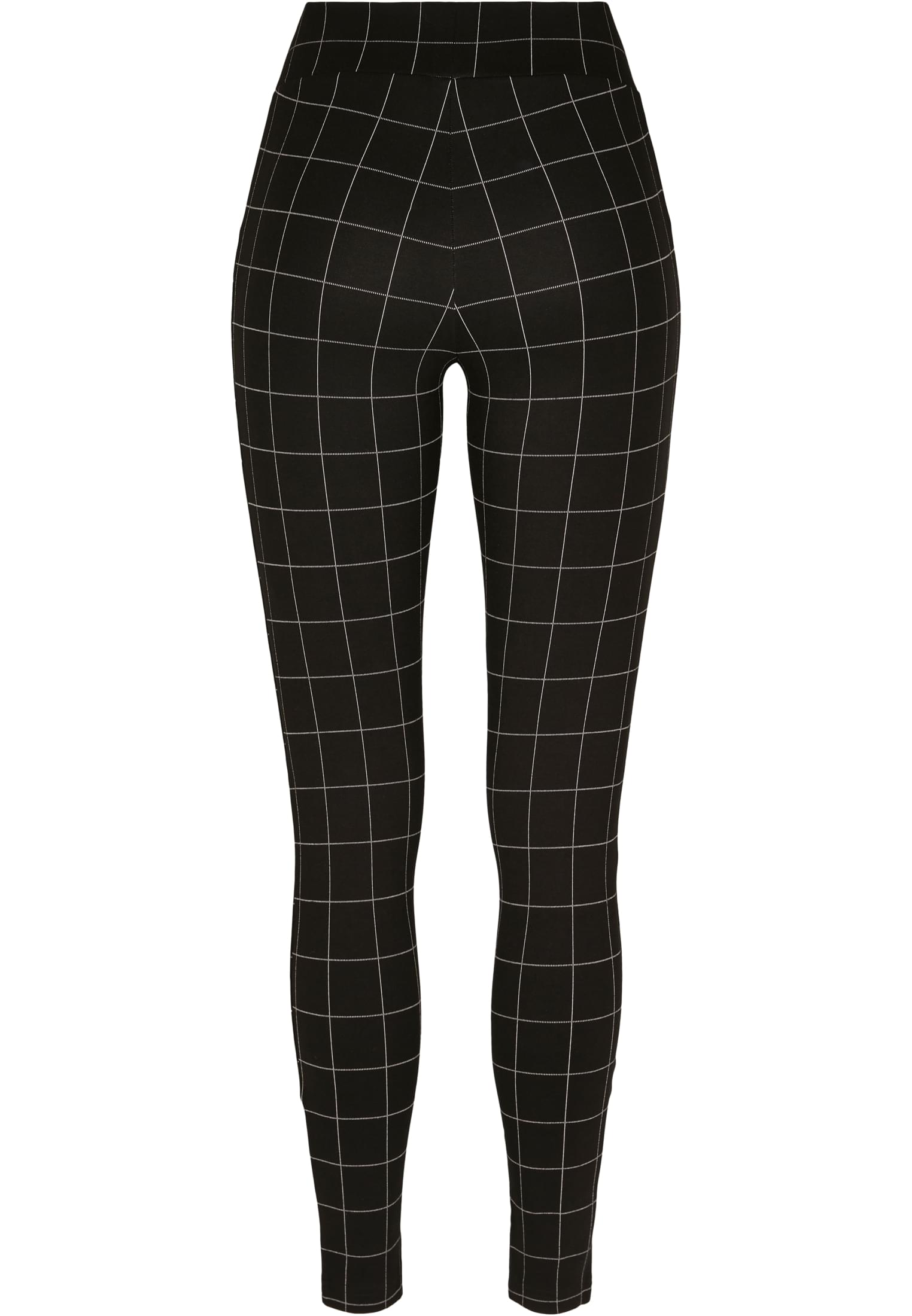 Ladies Check High Waist Leggings | black/white