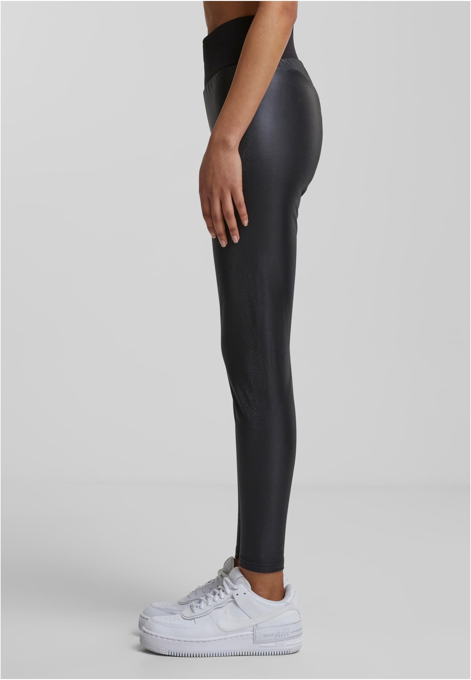 Ladies Faux Leather High Waist Leggings | black