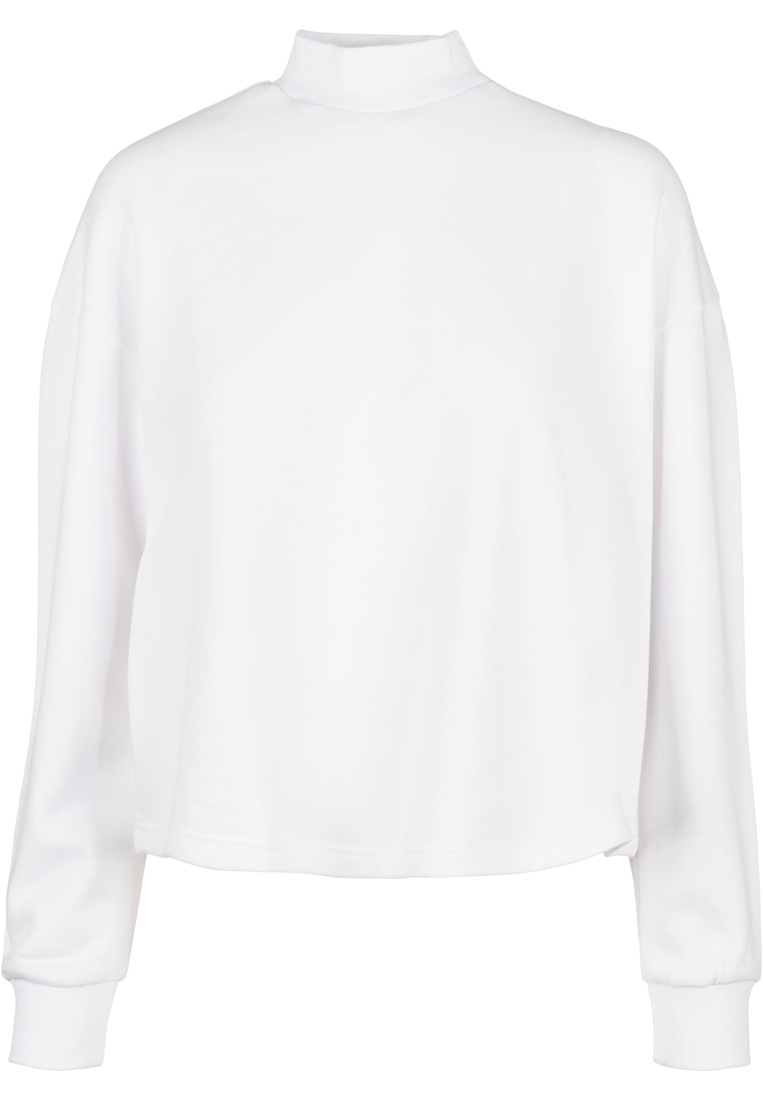 Ladies Oversized High Neck Crew | white