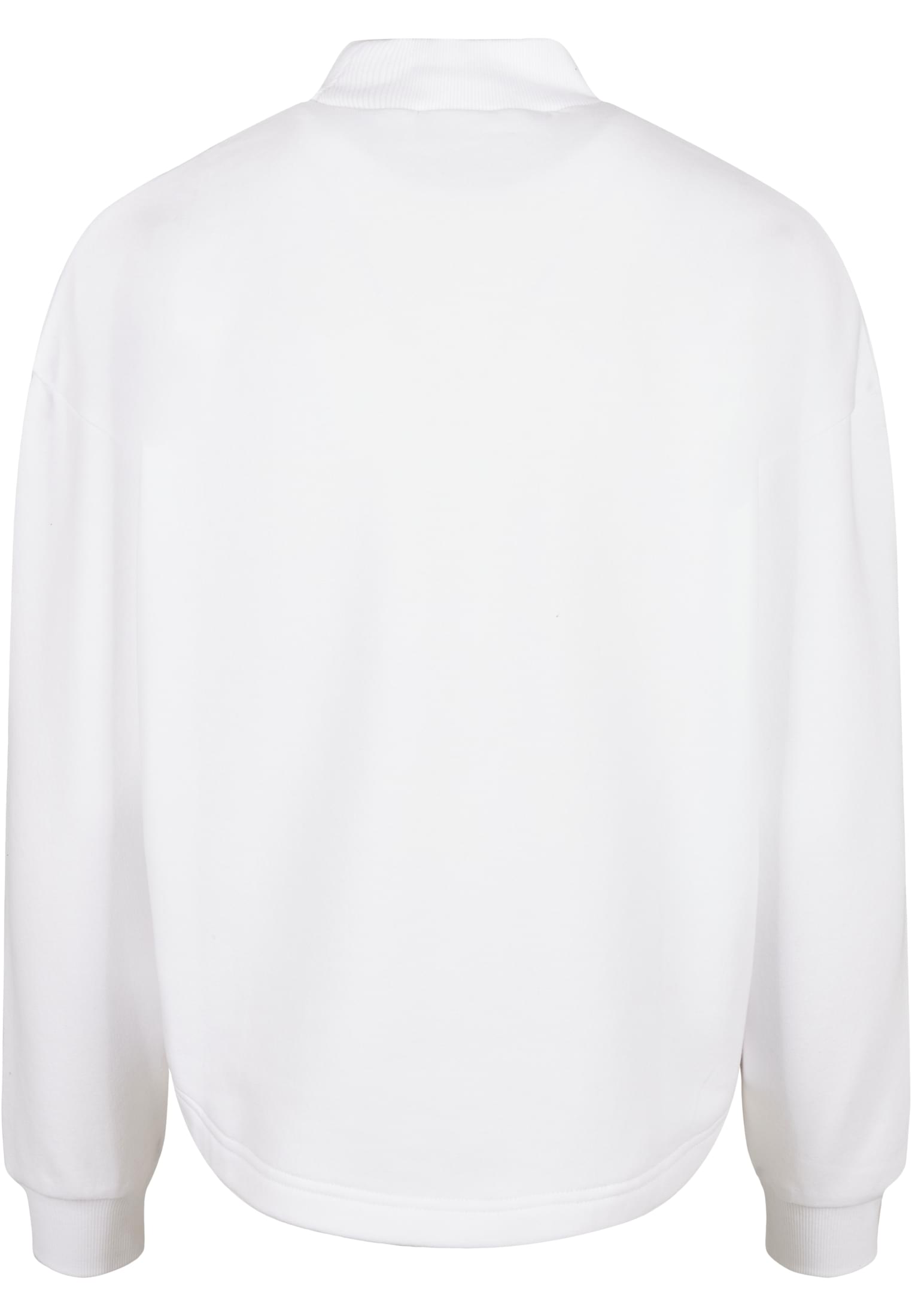 Ladies Oversized High Neck Crew | white