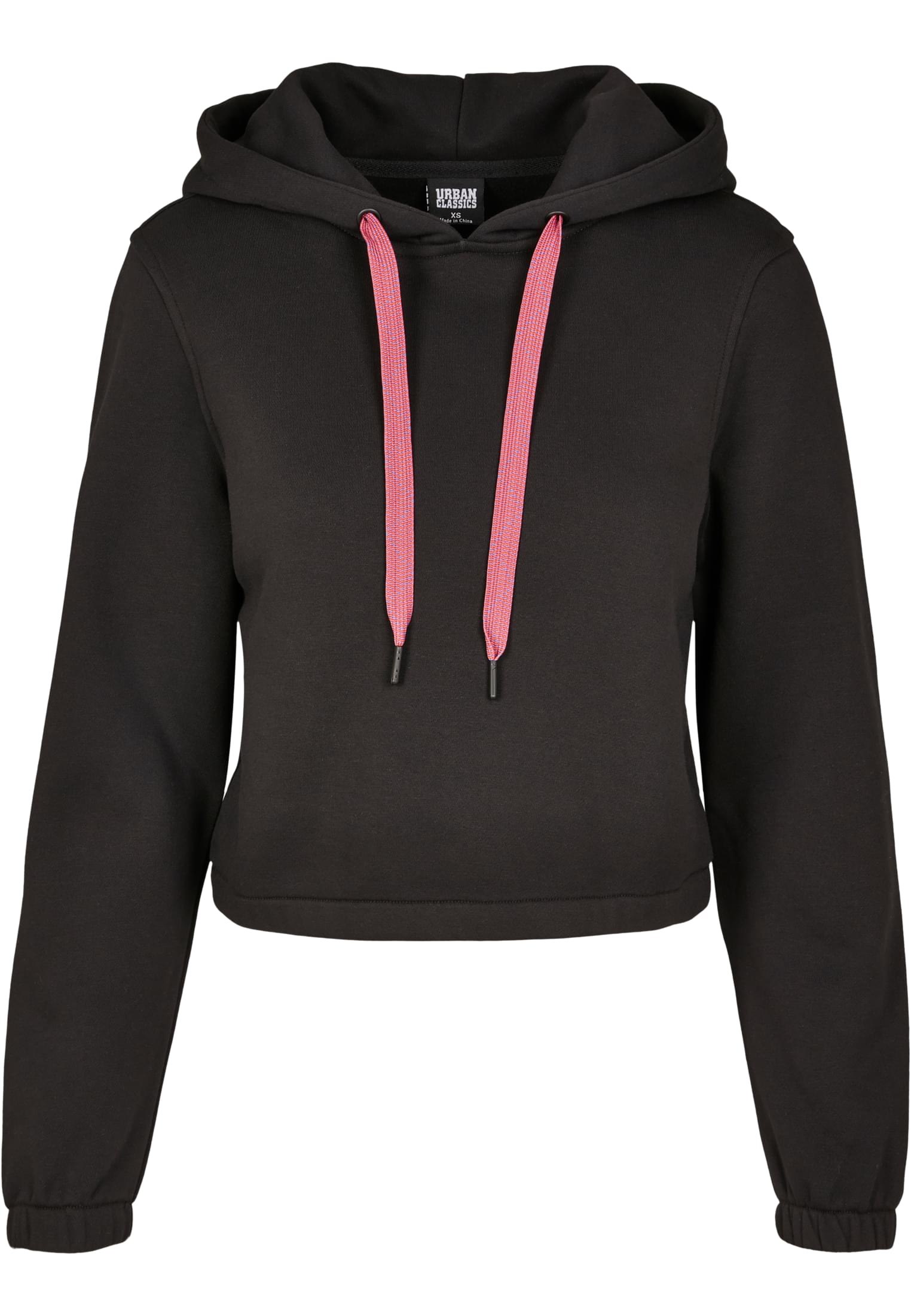 Ladies Contrast Drawstring Hoody | black