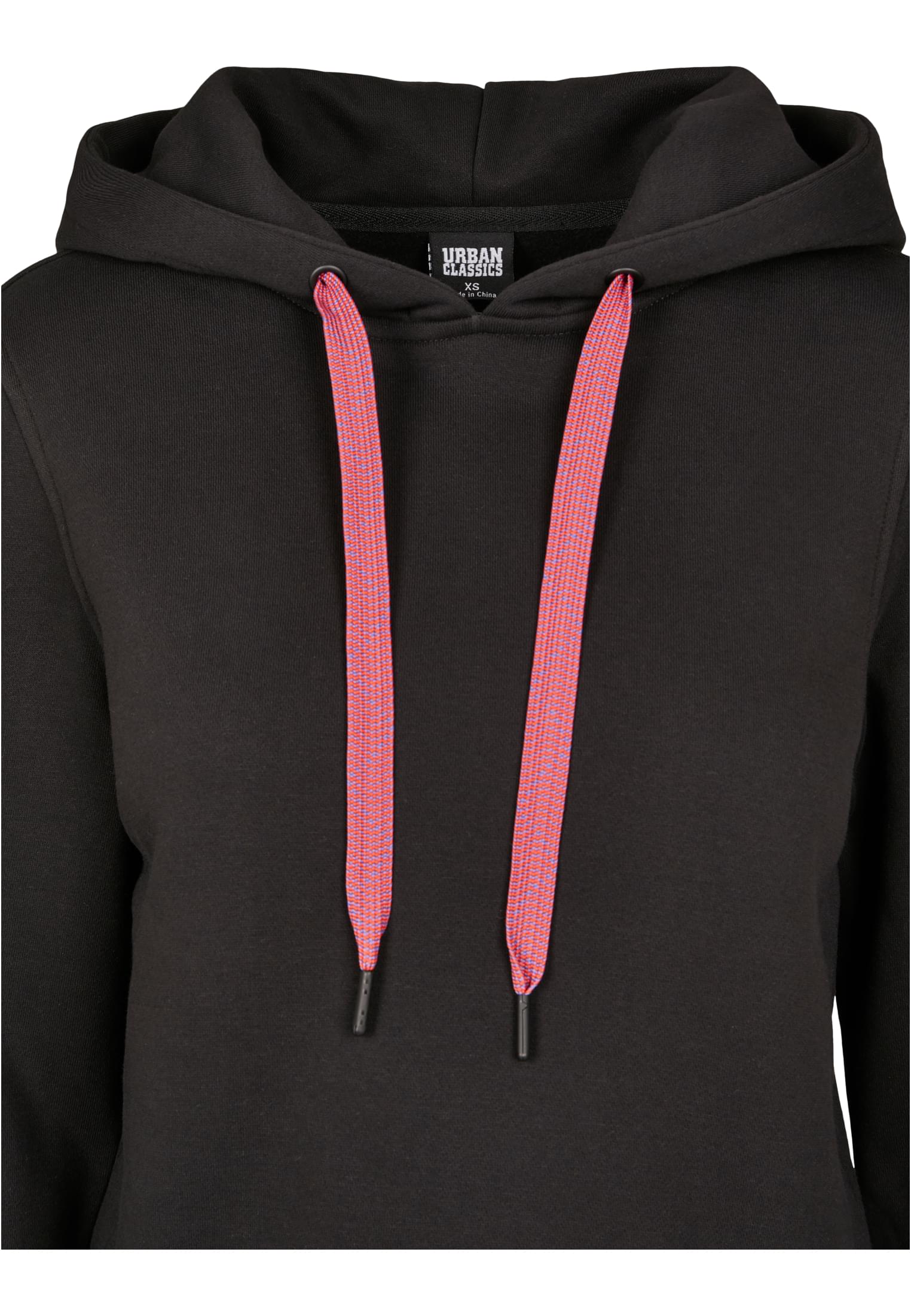 Ladies Contrast Drawstring Hoody | black