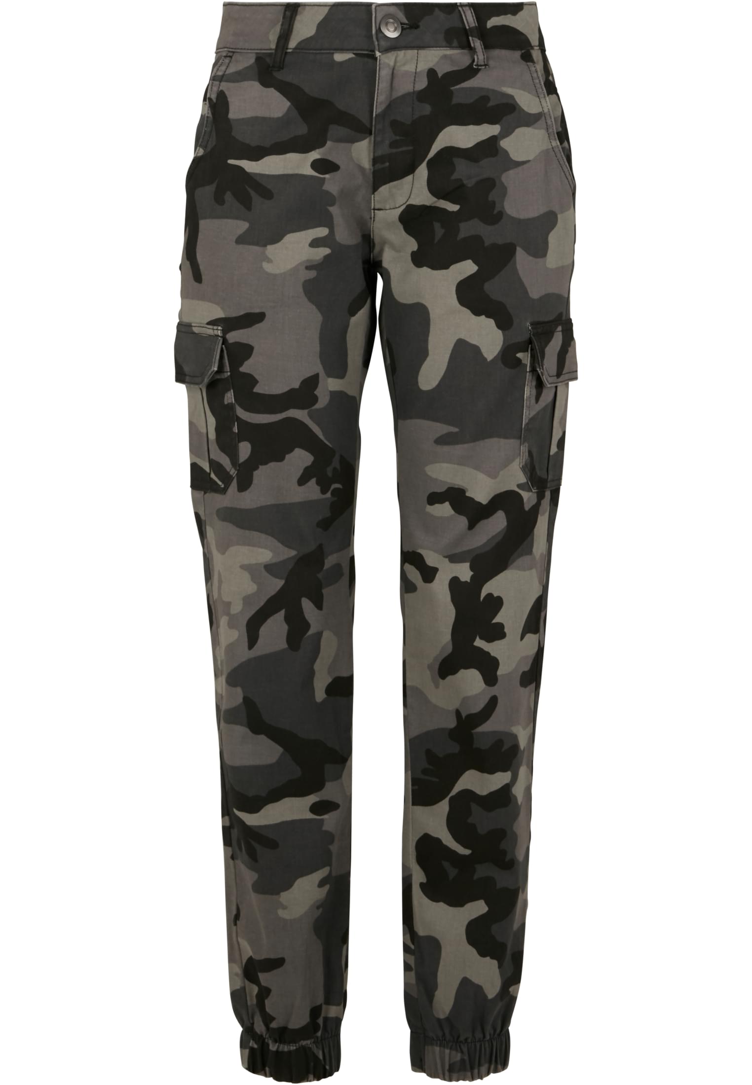 Ladies High Waist Camo Cargo Pants | dark camo