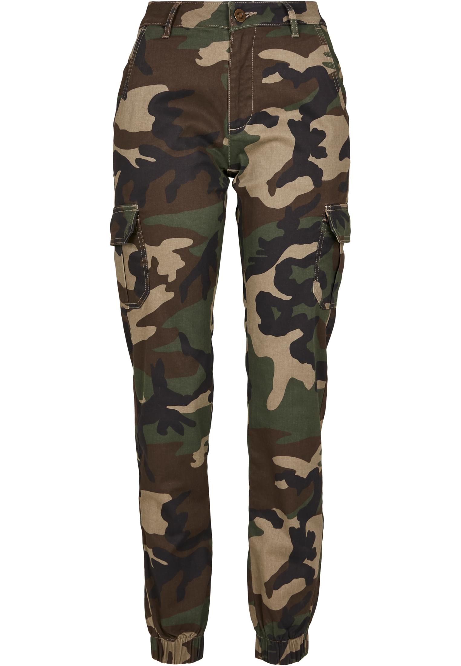 Ladies High Waist Camo Cargo Pants | woodcamo