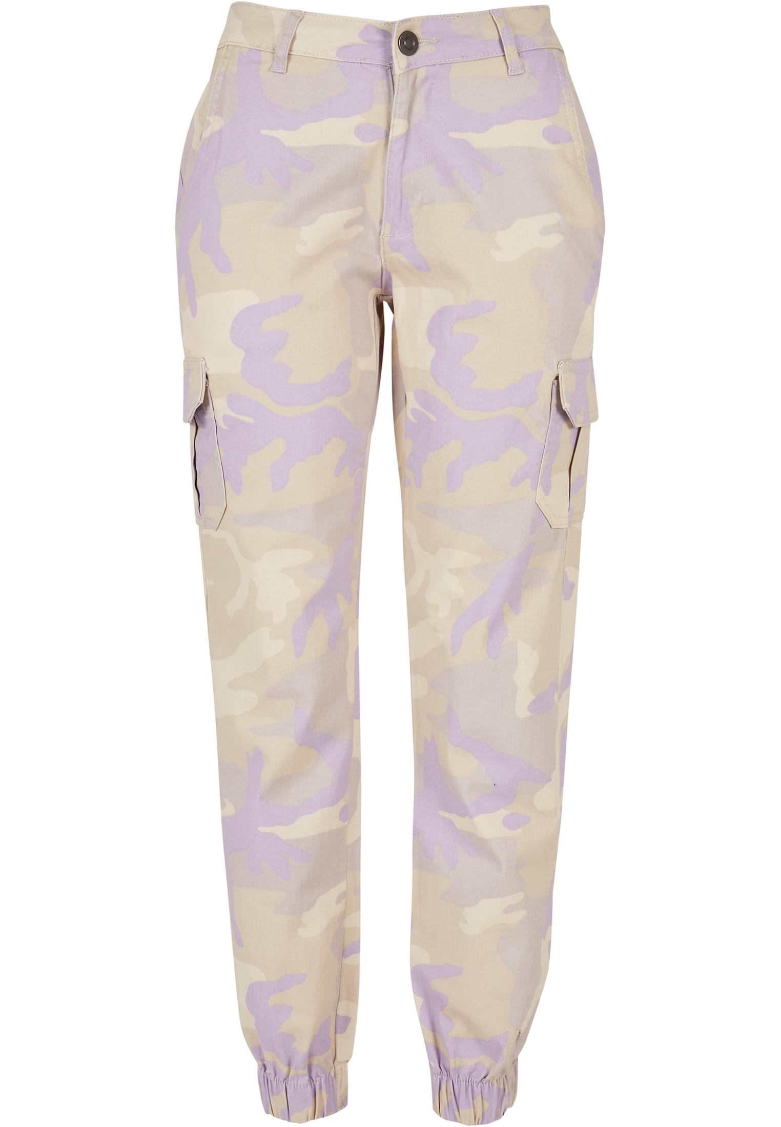 Ladies High Waist Camo Cargo Pants | lilaccamo