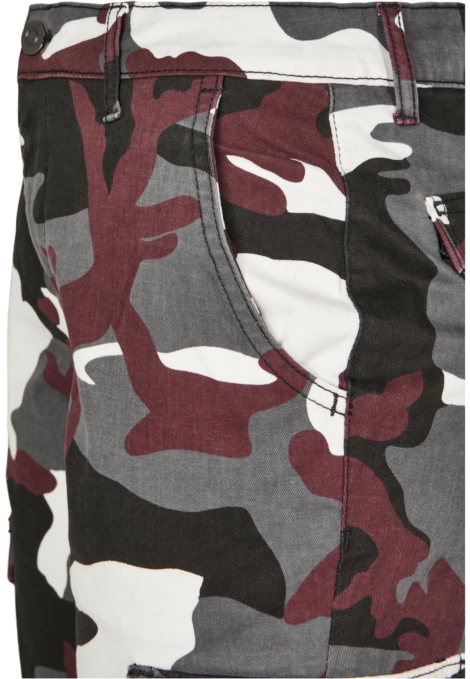 Ladies High Waist Camo Cargo Pants | wine camo