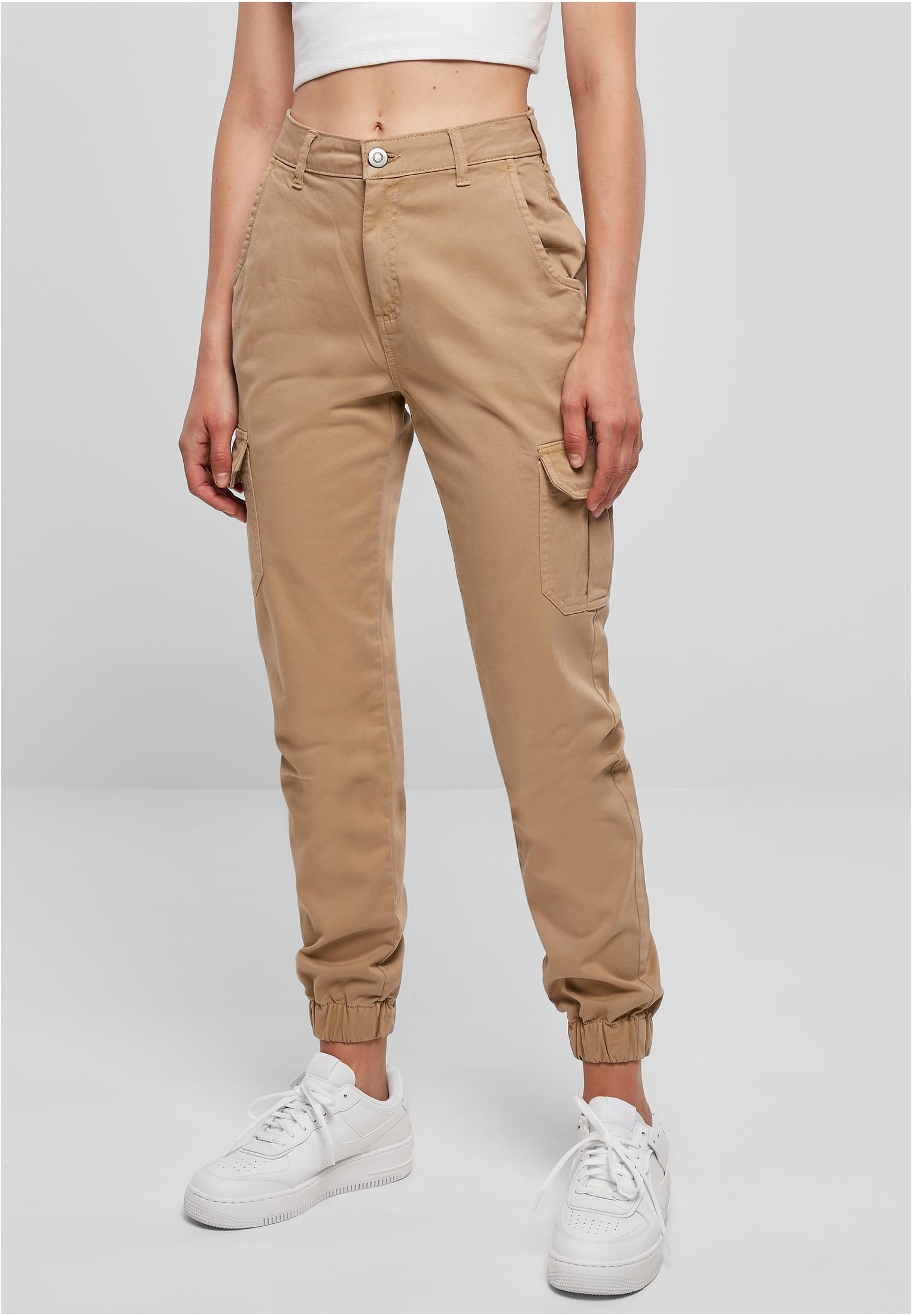 Ladies High Waist Cargo Pants | unionbeige