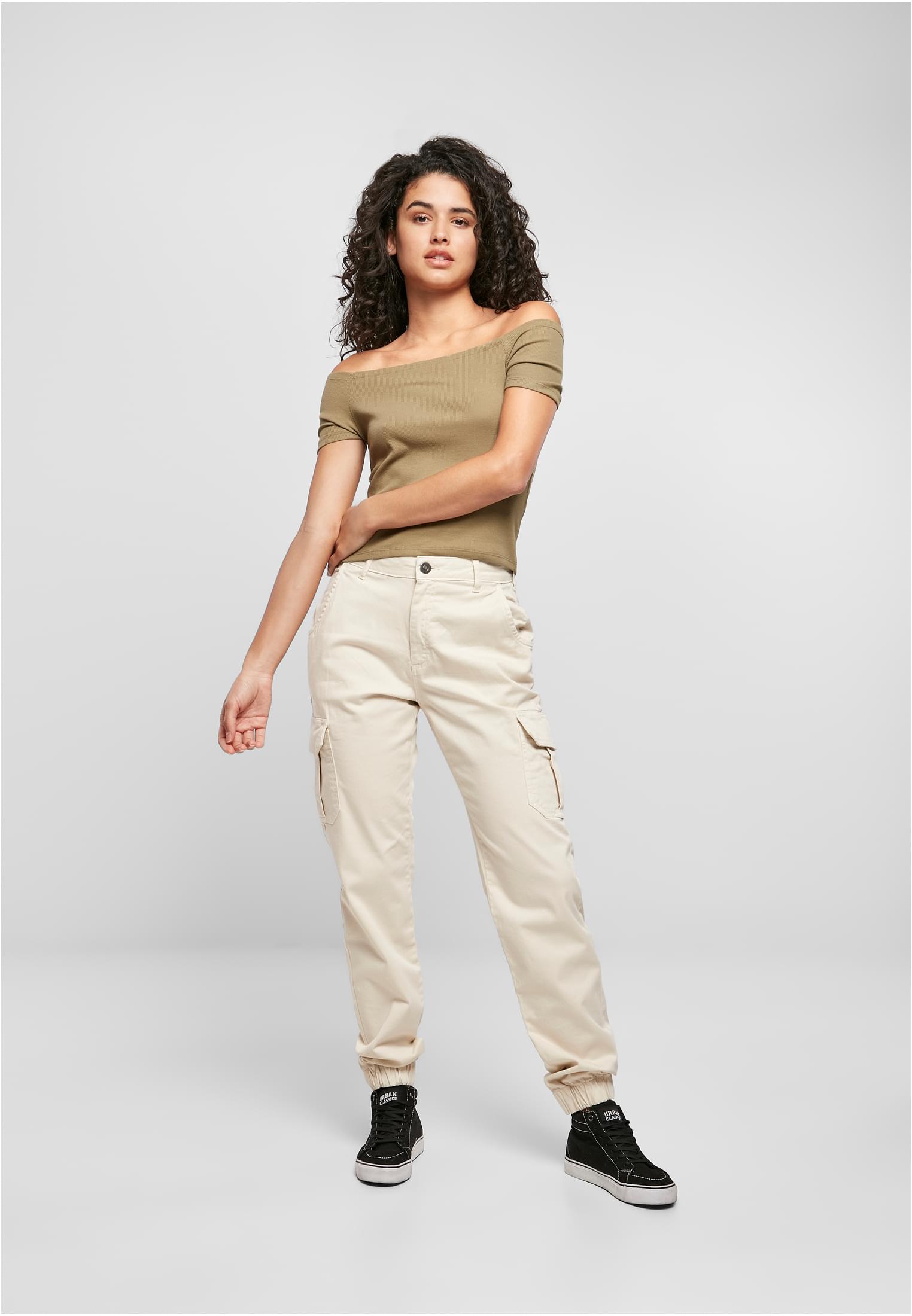 Ladies High Waist Cargo Pants | whitesand