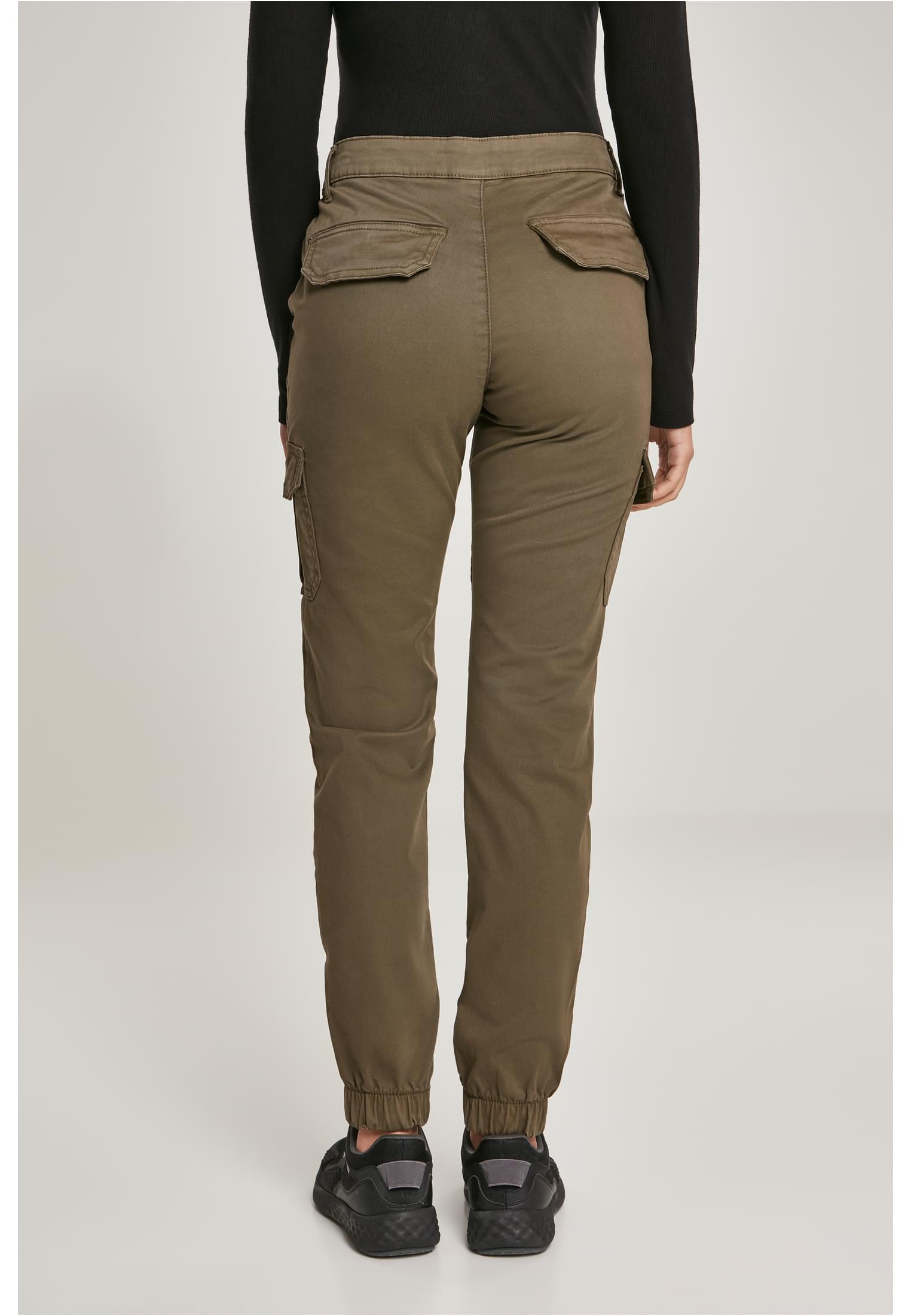 Ladies High Waist Cargo Pants | olive