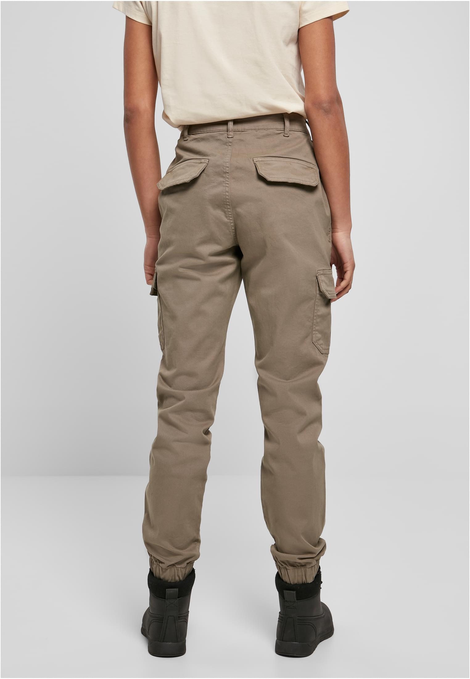 Ladies High Waist Cargo Pants | softtaupe