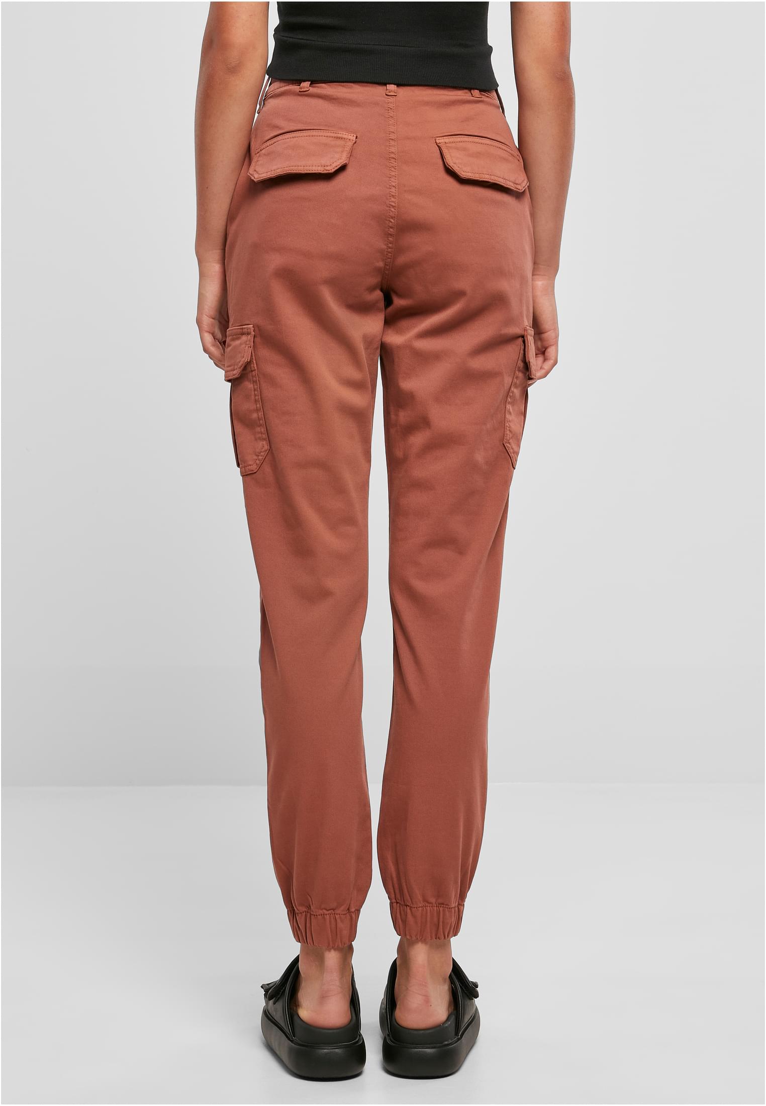 Ladies High Waist Cargo Pants | terracotta