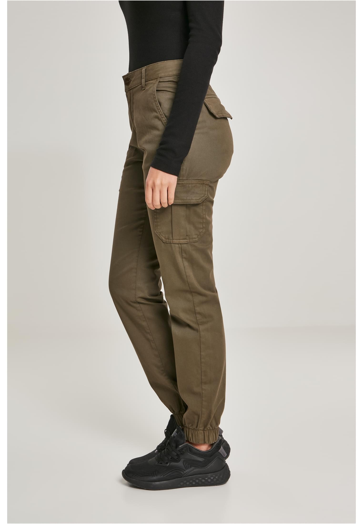 Ladies High Waist Cargo Pants | olive