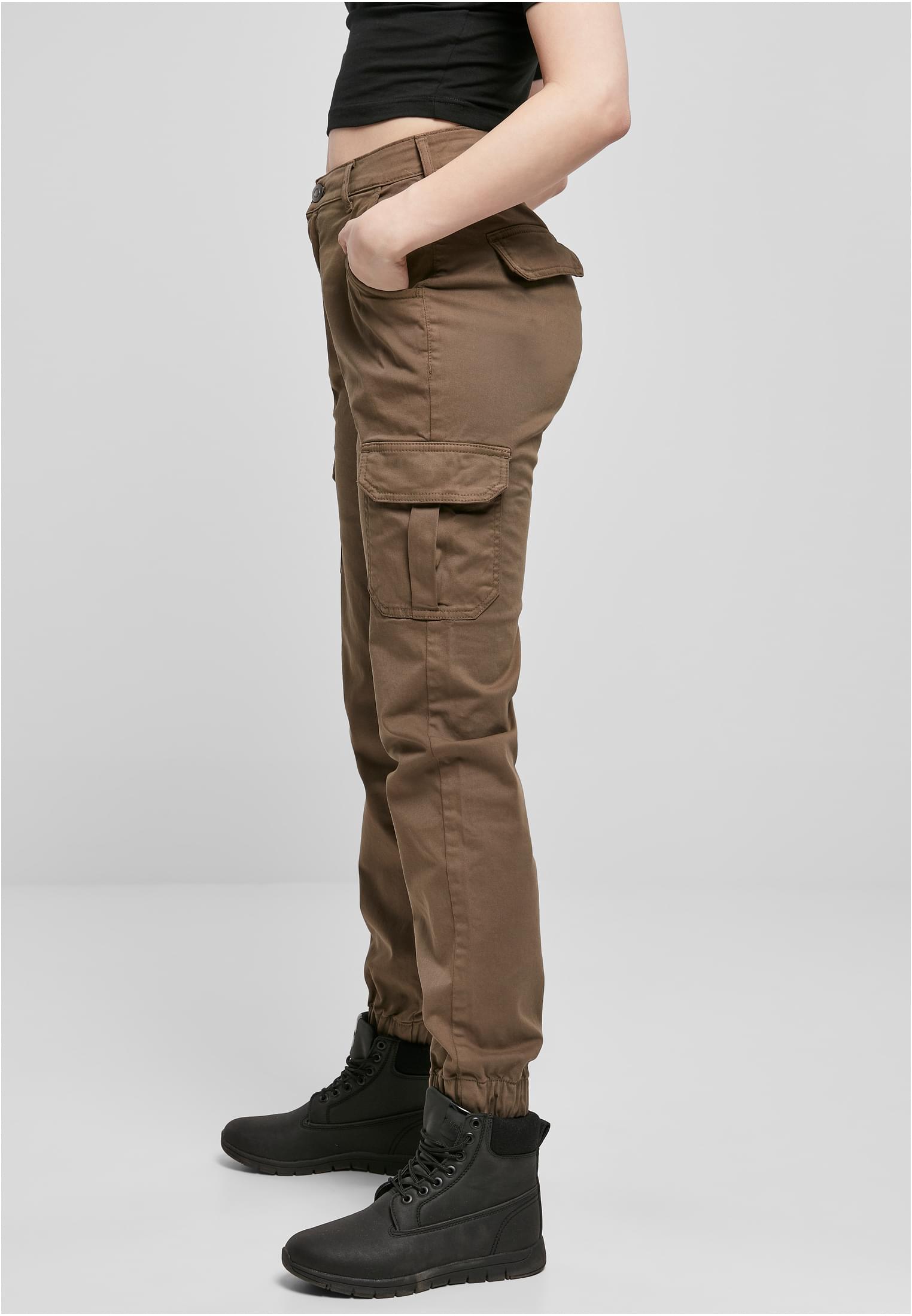 Ladies High Waist Cargo Pants | darkkhaki