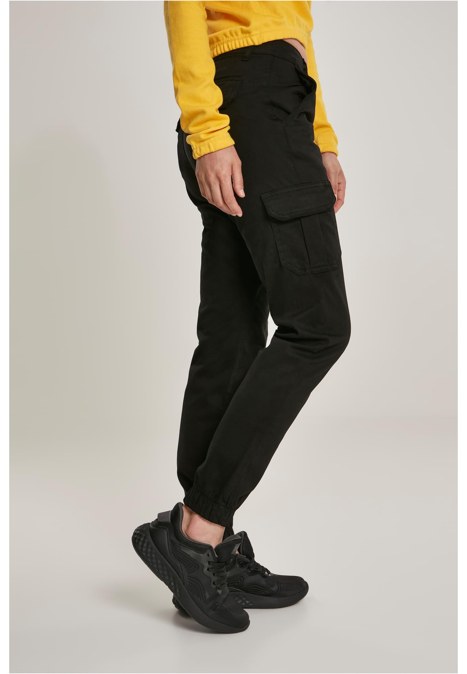 Ladies High Waist Cargo Pants | black