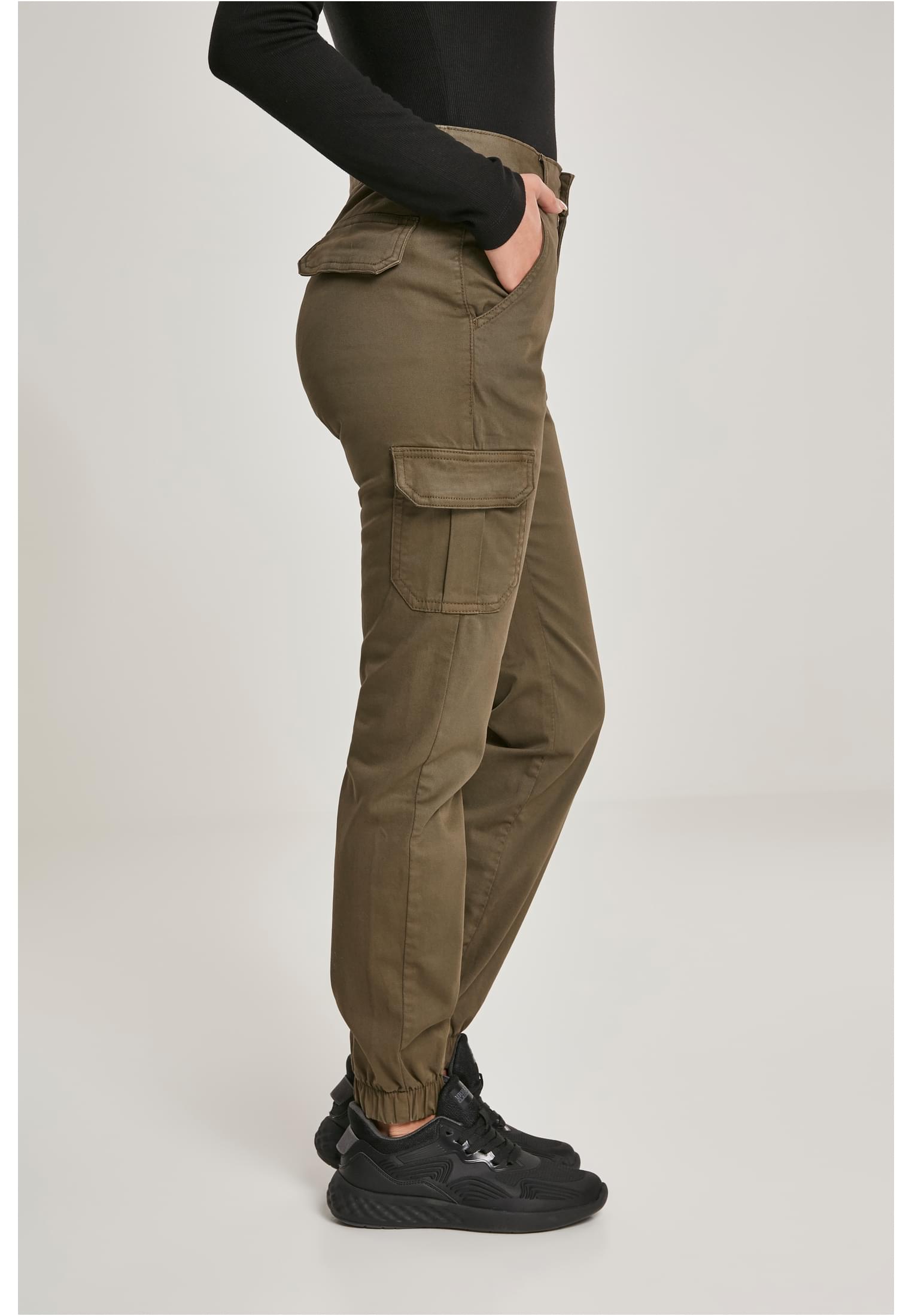 Ladies High Waist Cargo Pants | olive