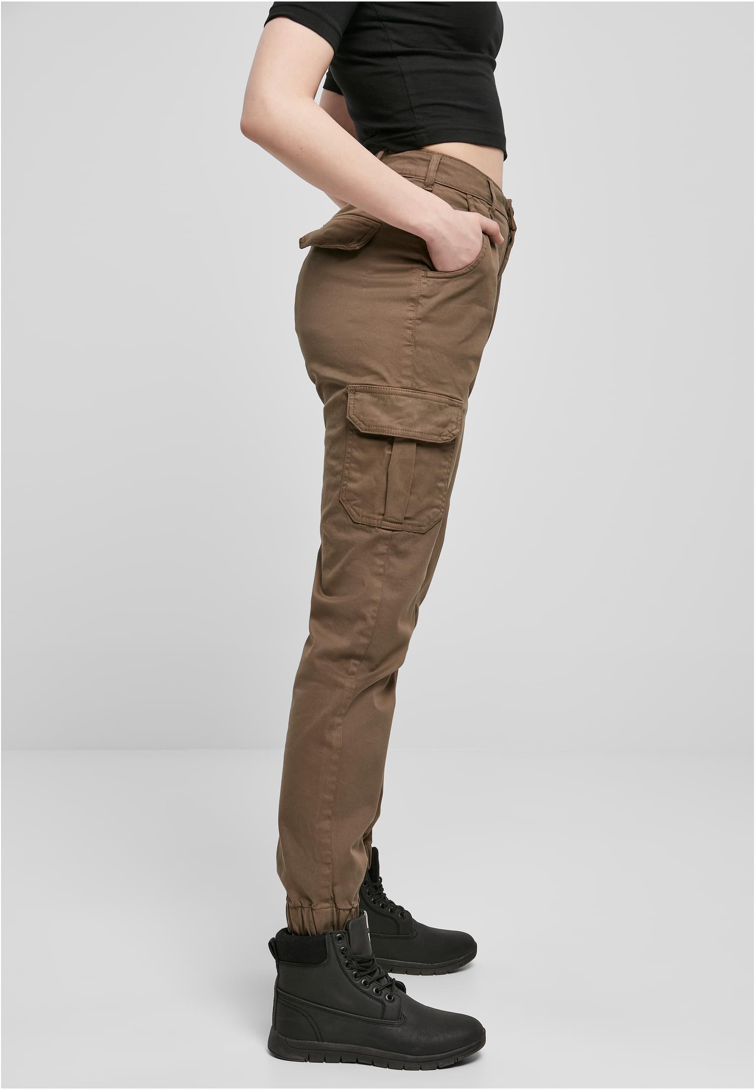 Ladies High Waist Cargo Pants | darkkhaki