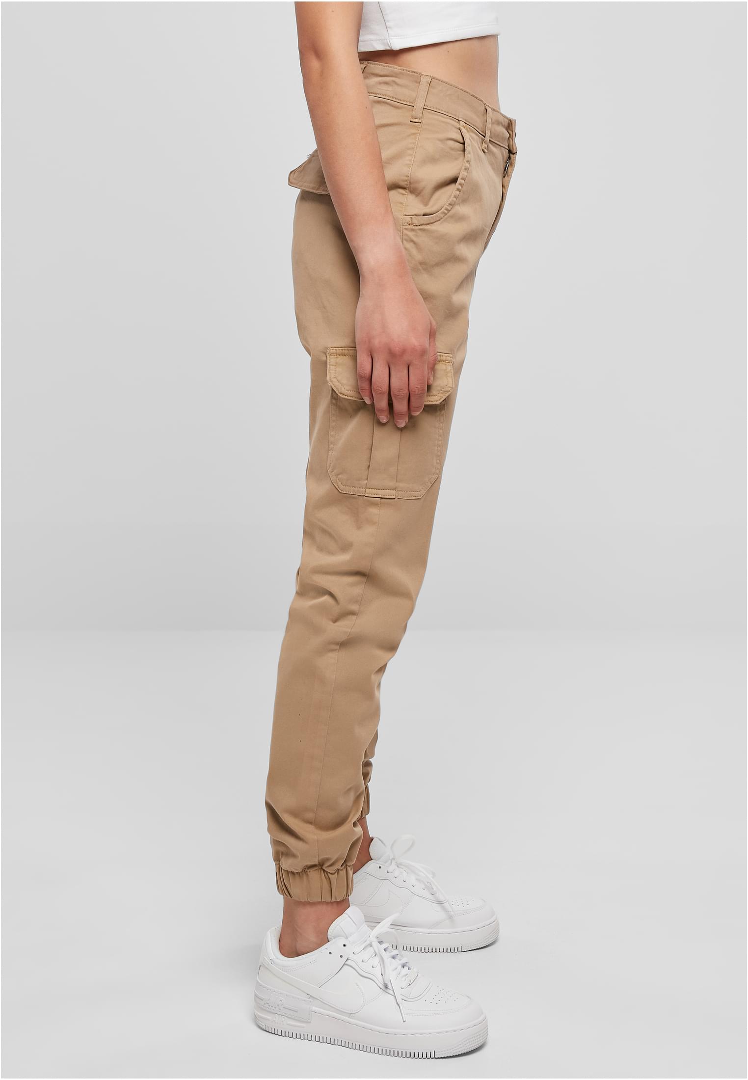 Ladies High Waist Cargo Pants | unionbeige