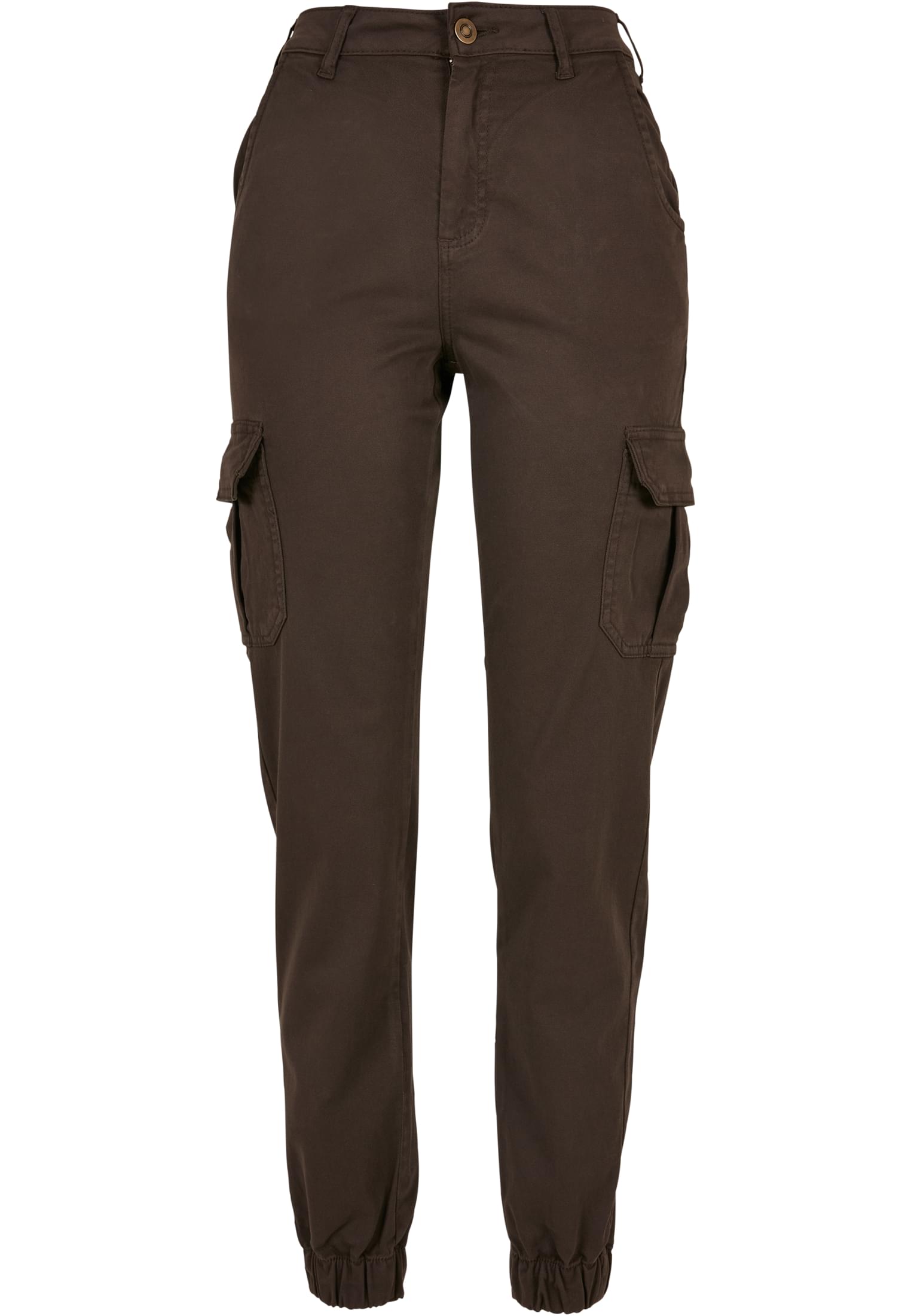 Ladies High Waist Cargo Pants | brown