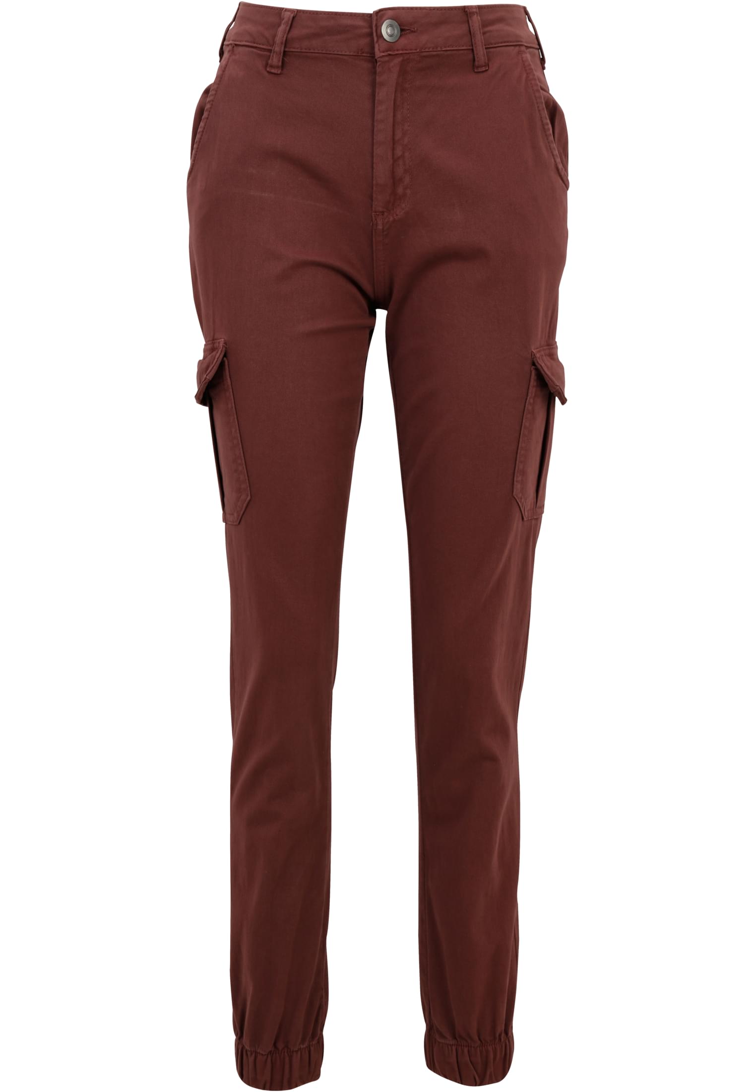 Ladies High Waist Cargo Pants | cherry