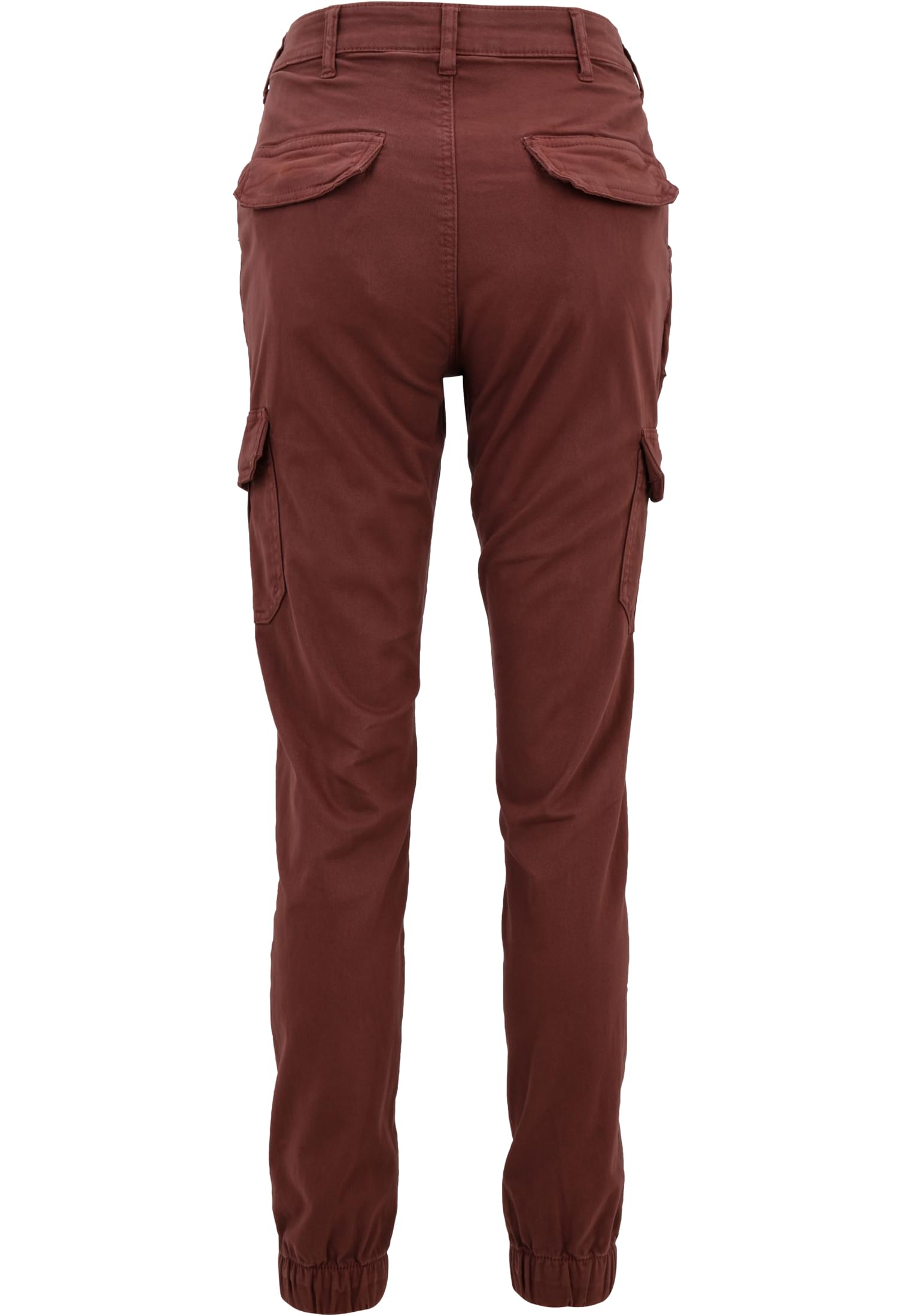 Ladies High Waist Cargo Pants | cherry