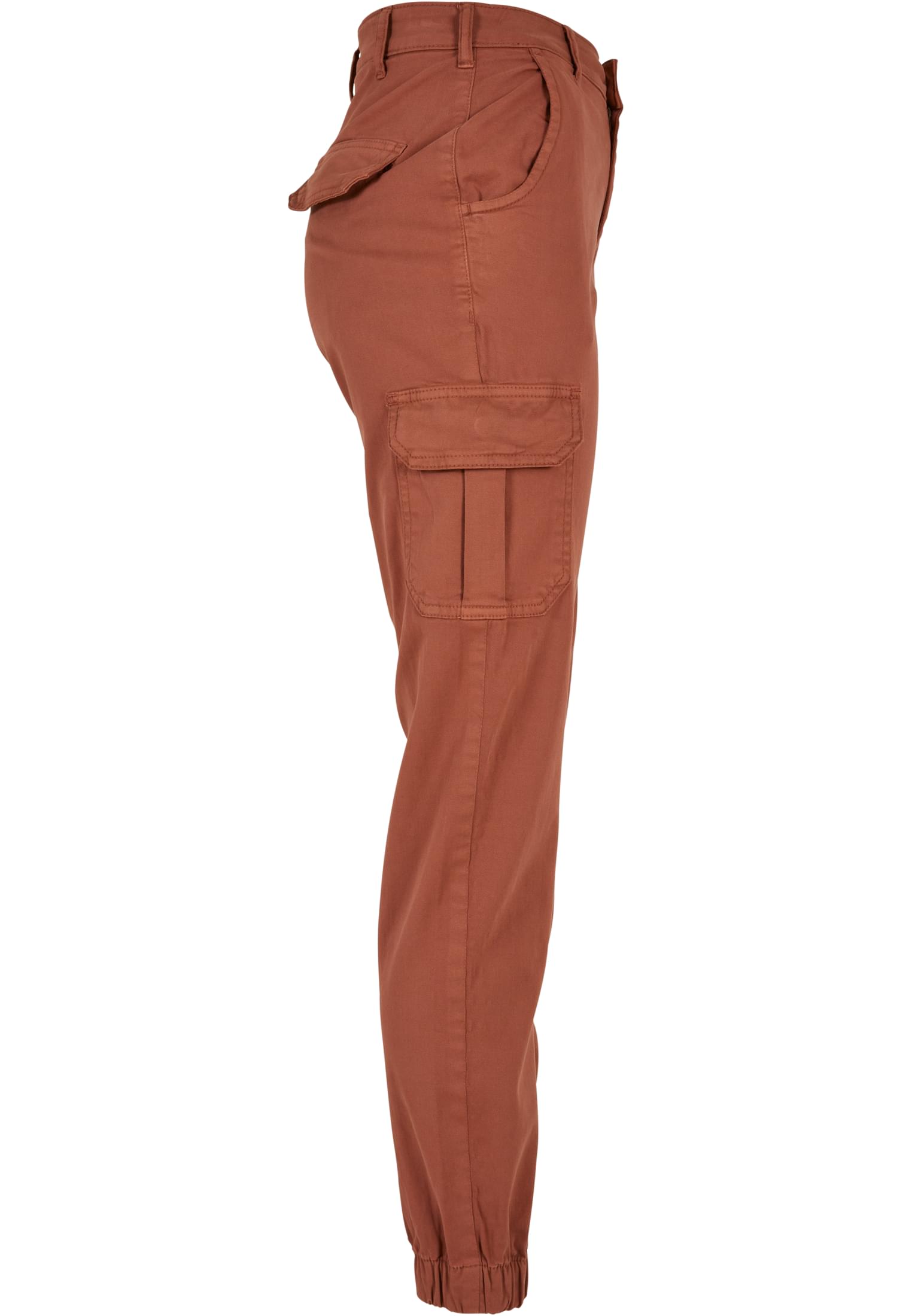 Ladies High Waist Cargo Pants | terracotta