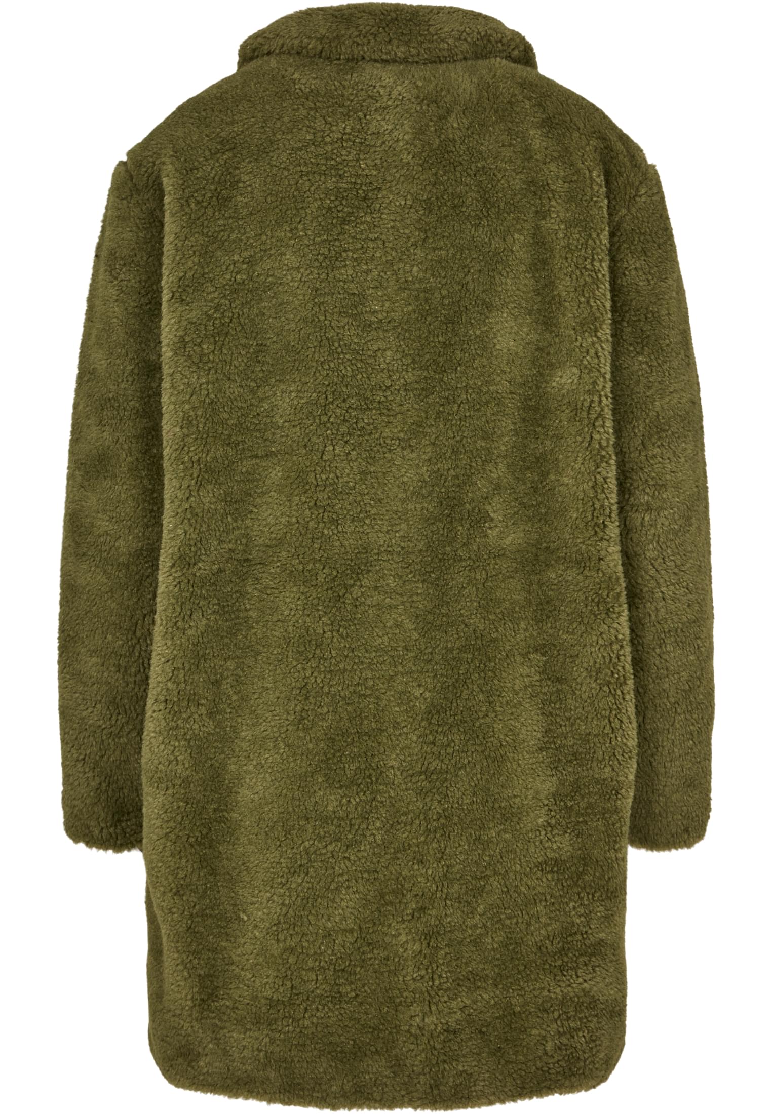 Ladies Oversized Sherpa Coat | olive