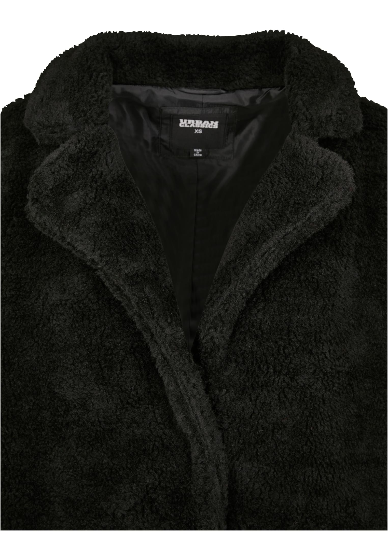 Ladies Oversized Sherpa Coat | black