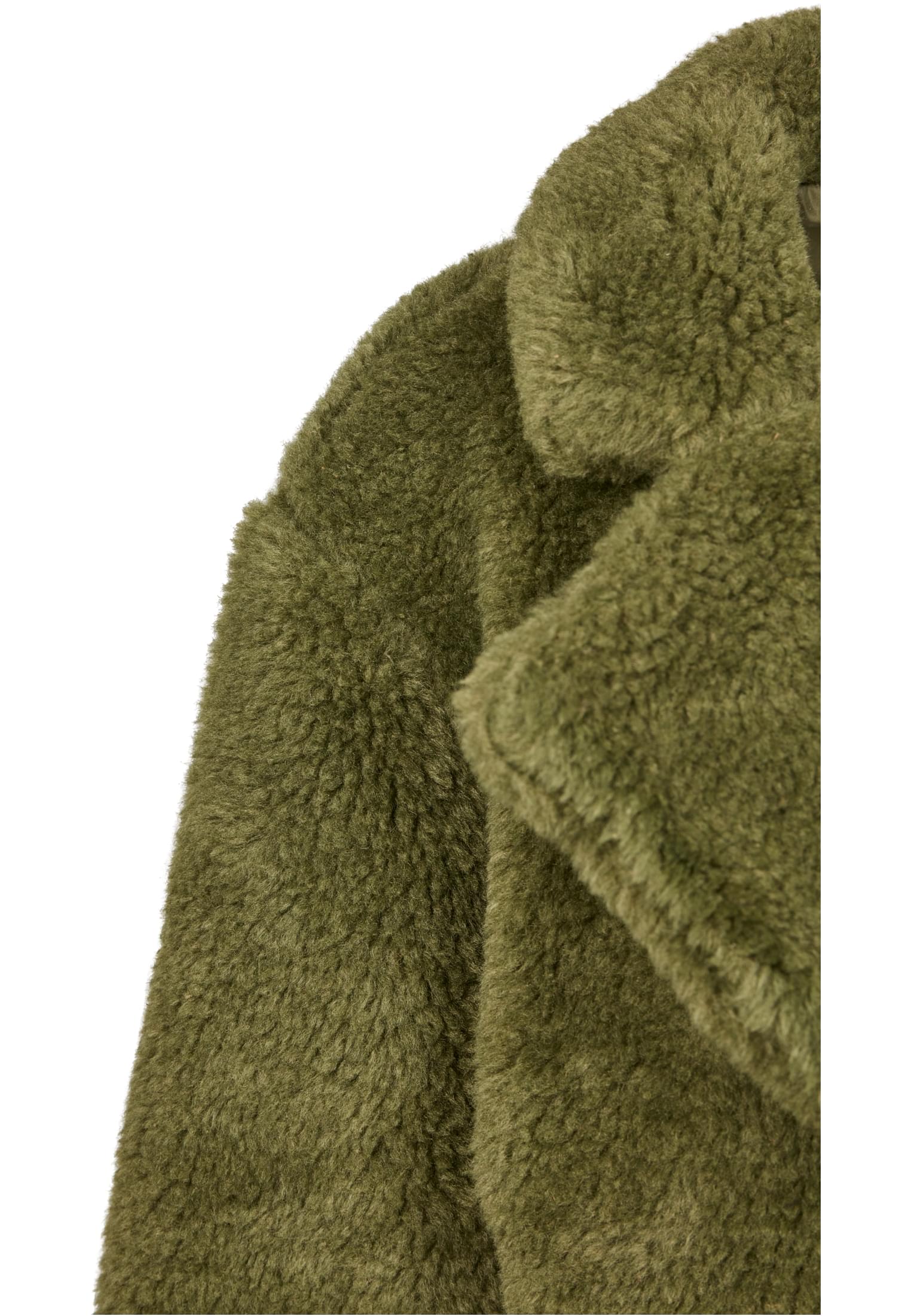 Ladies Oversized Sherpa Coat | olive