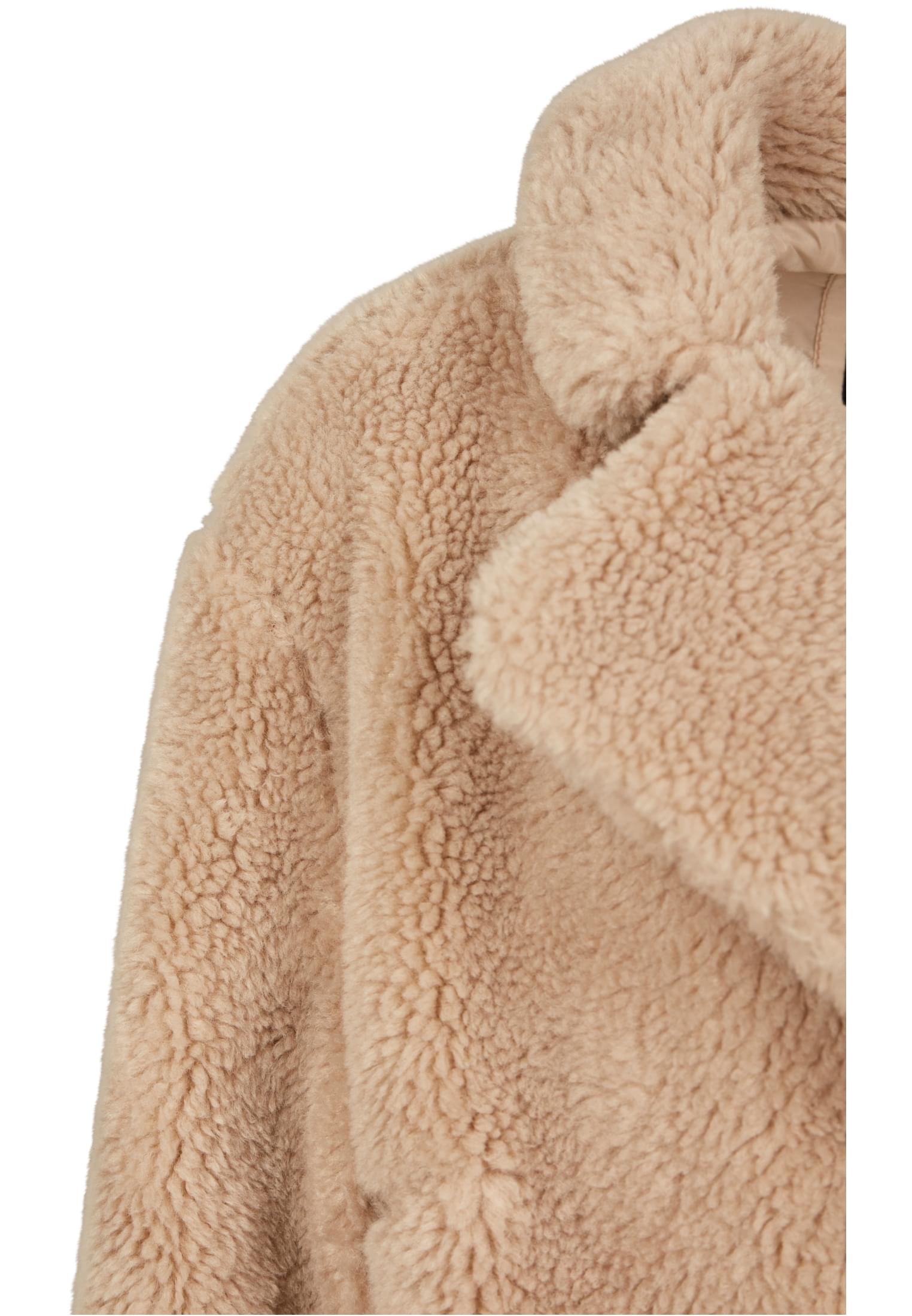 Ladies Oversized Sherpa Coat | sand