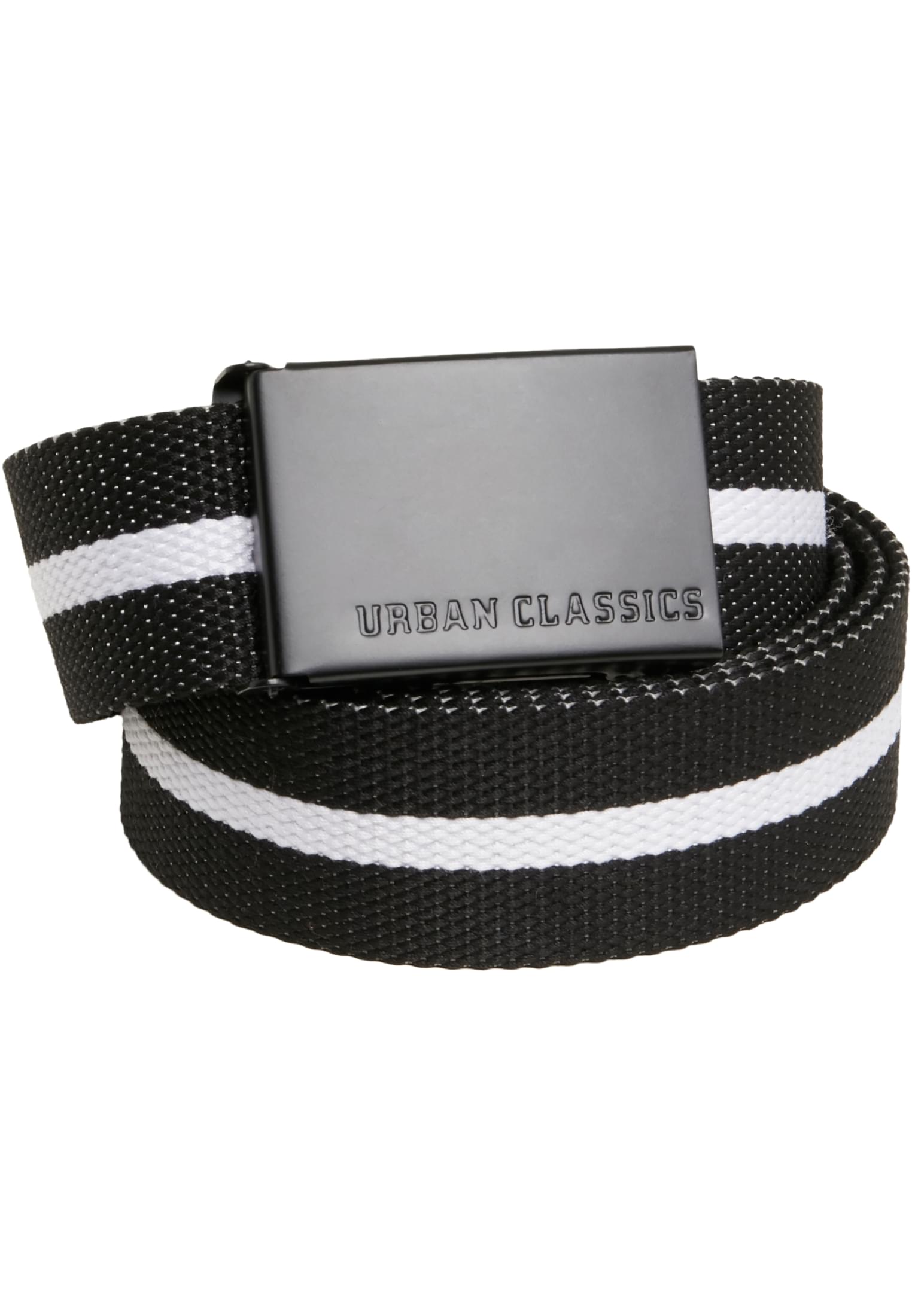 Canvas Belt | black white stripe/black