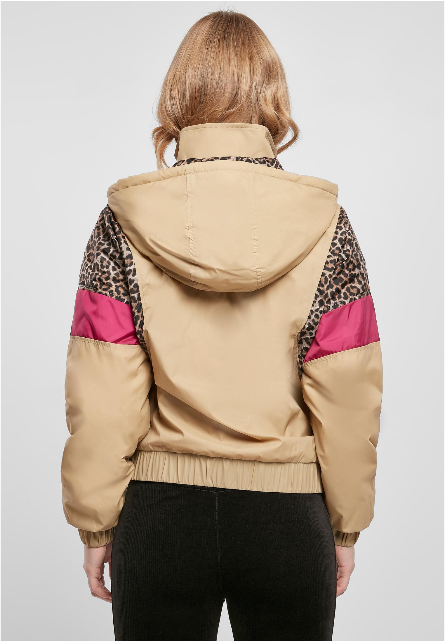 Ladies AOP Mixed Pull Over Jacket | unionbeige/darkleo/w.