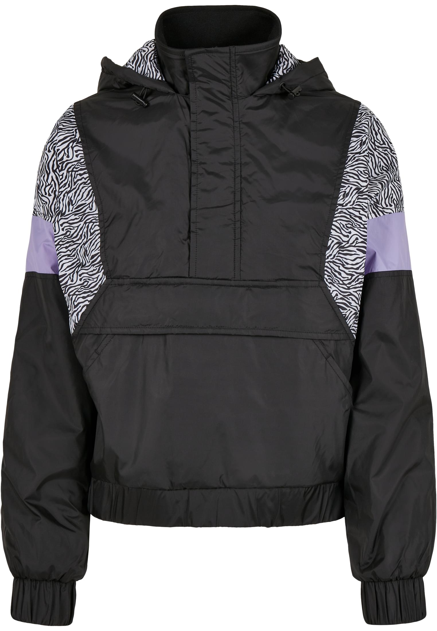 Ladies AOP Mixed Pull Over Jacket | black/zebra