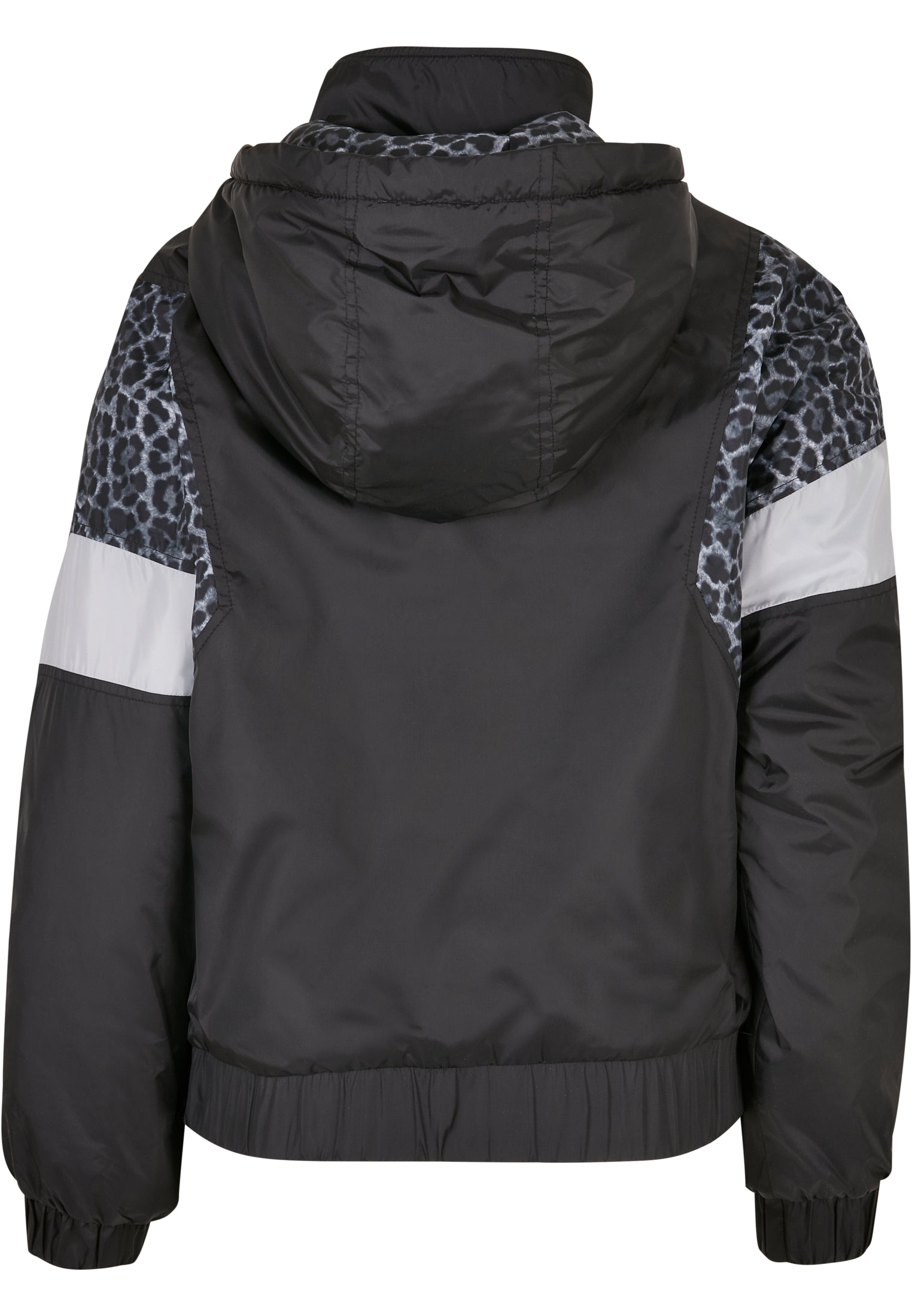 Ladies AOP Mixed Pull Over Jacket | black/snowleo/lightasphalt