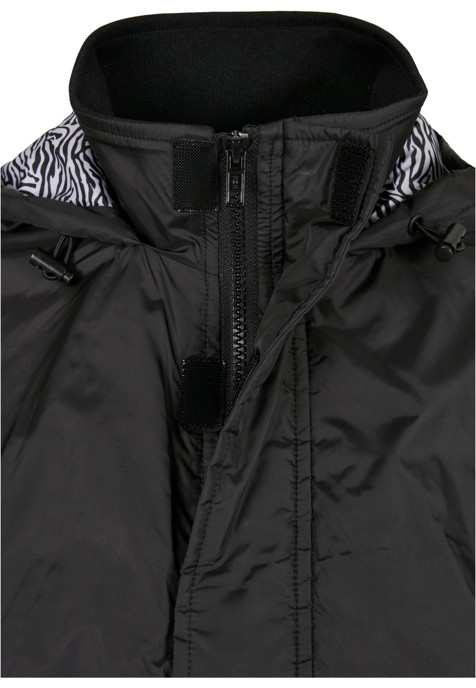 Ladies AOP Mixed Pull Over Jacket | black/zebra