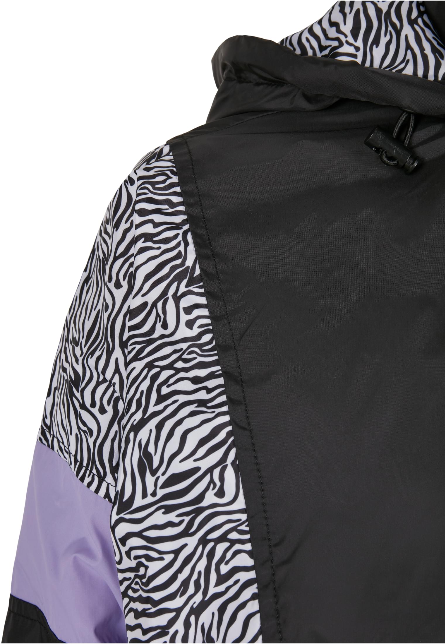 Ladies AOP Mixed Pull Over Jacket | black/zebra