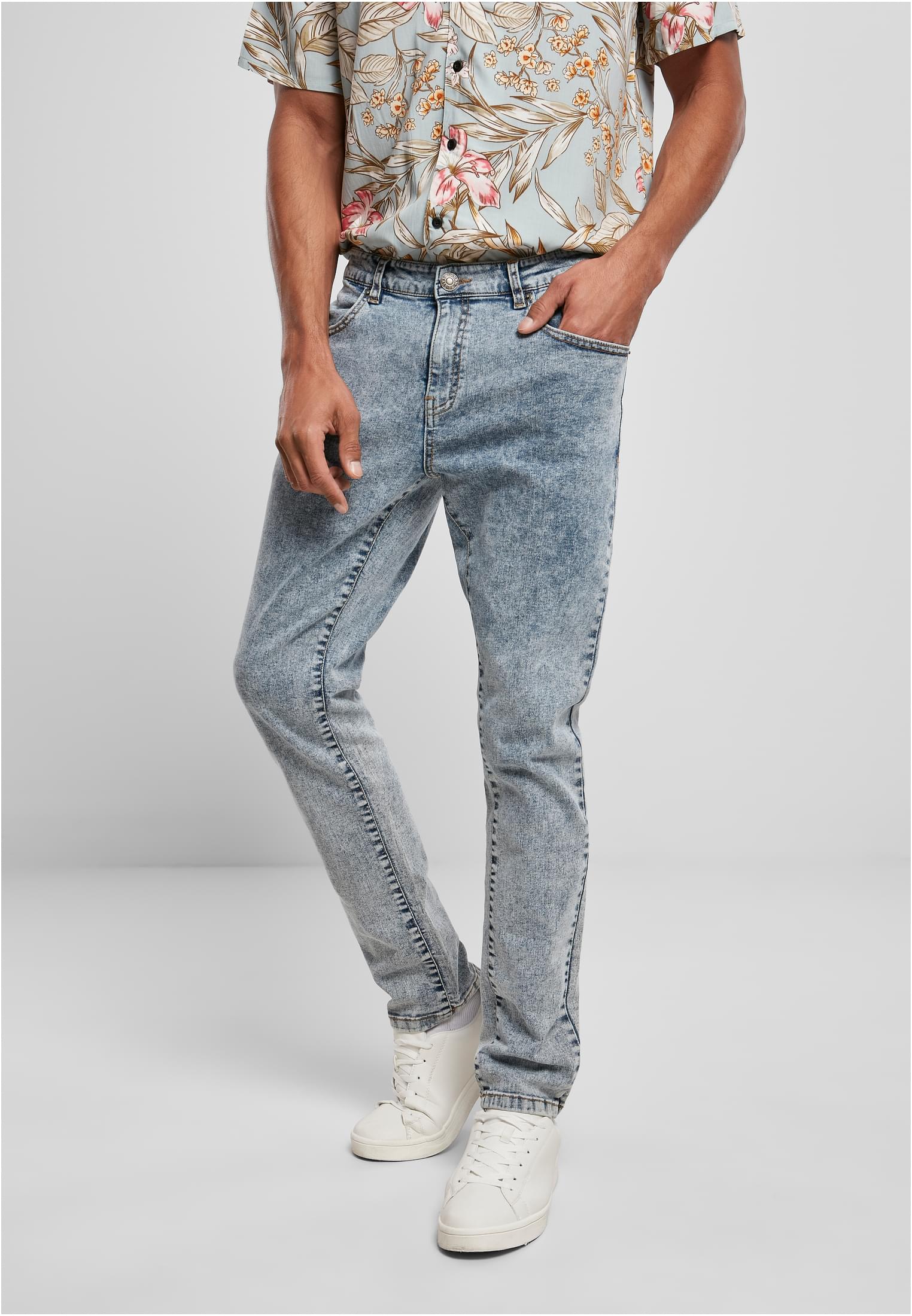 Slim Fit Jeans | light skyblue acid washed