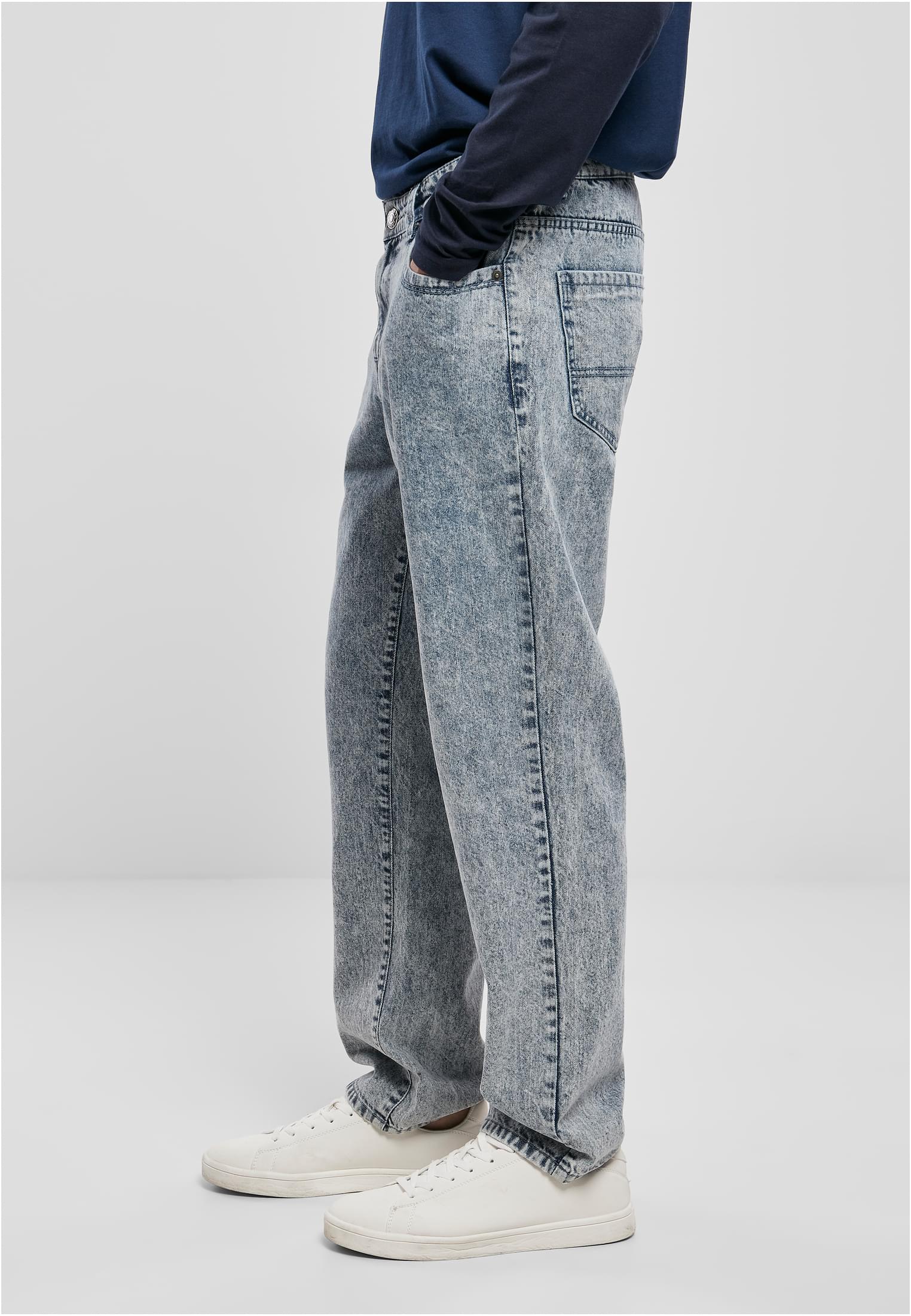 Loose Fit Jeans | light skyblue acid washed