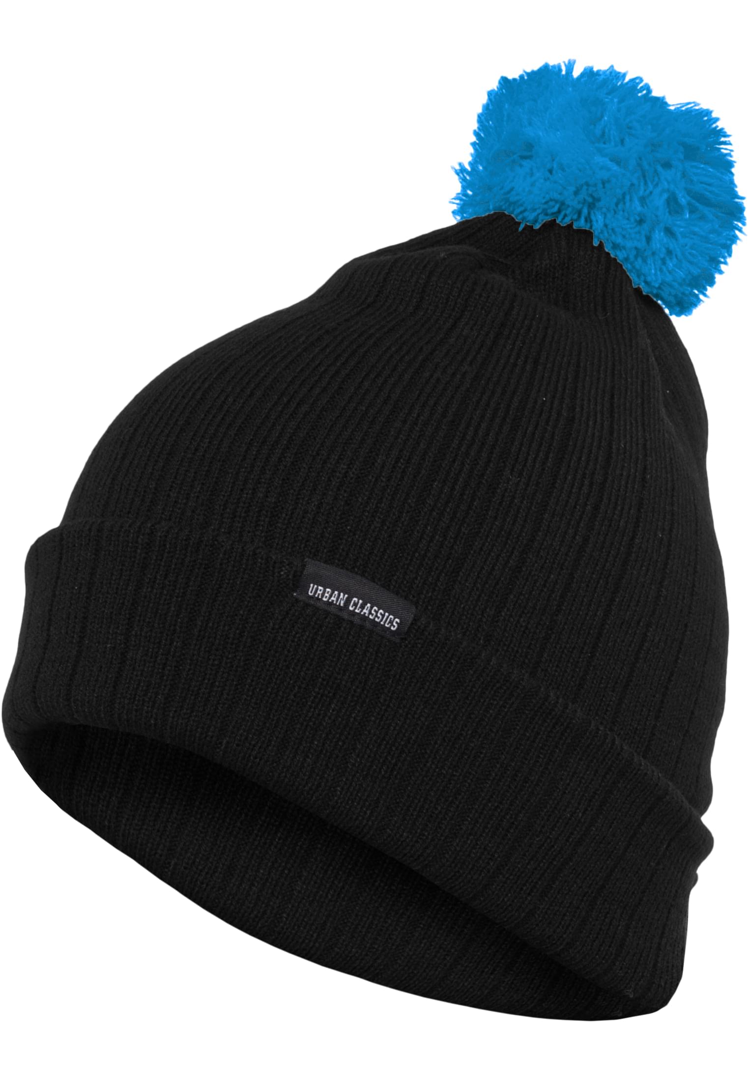 Contrast Bobble Beanie | blk/tur