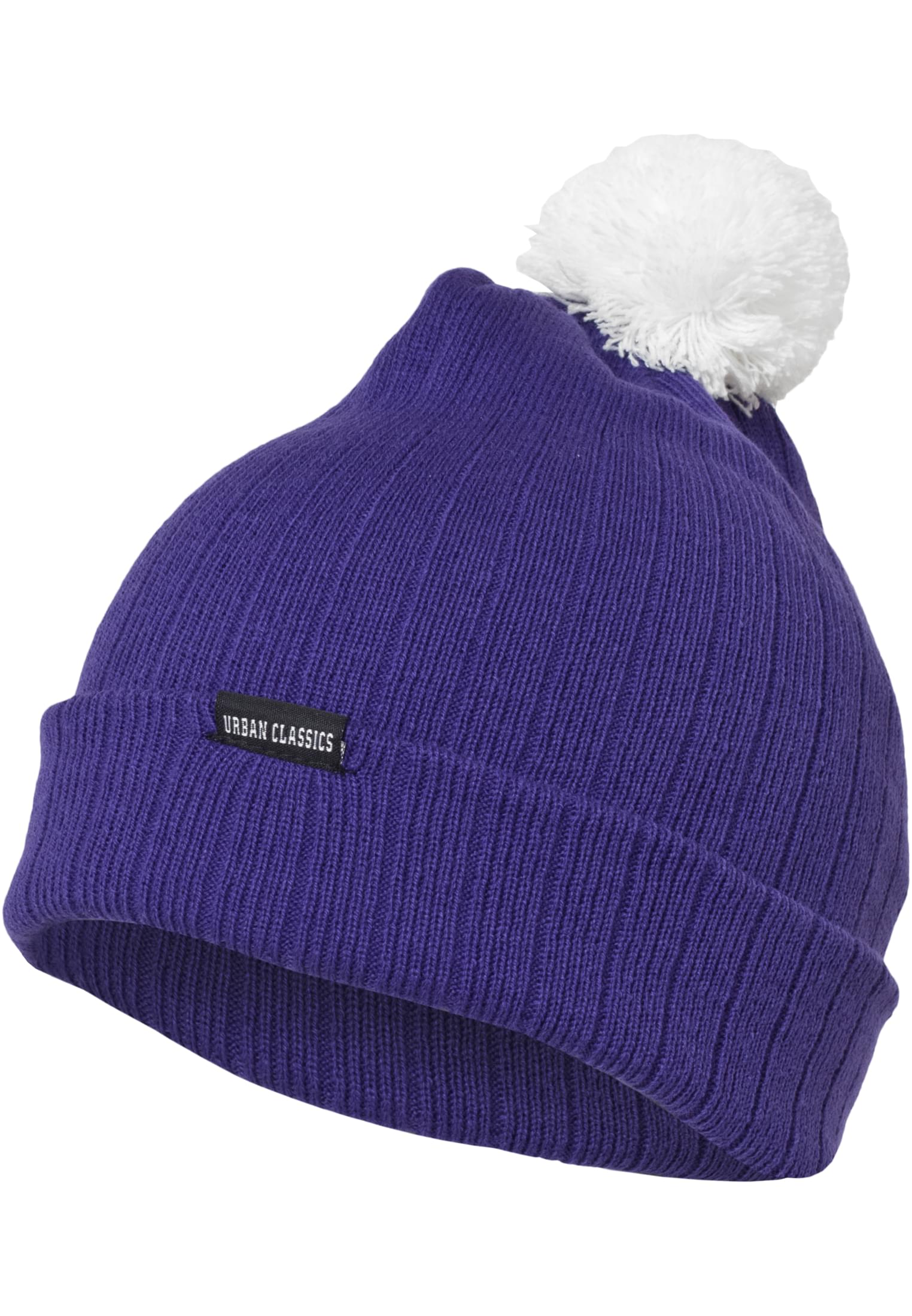 Contrast Bobble Beanie | pur/wht