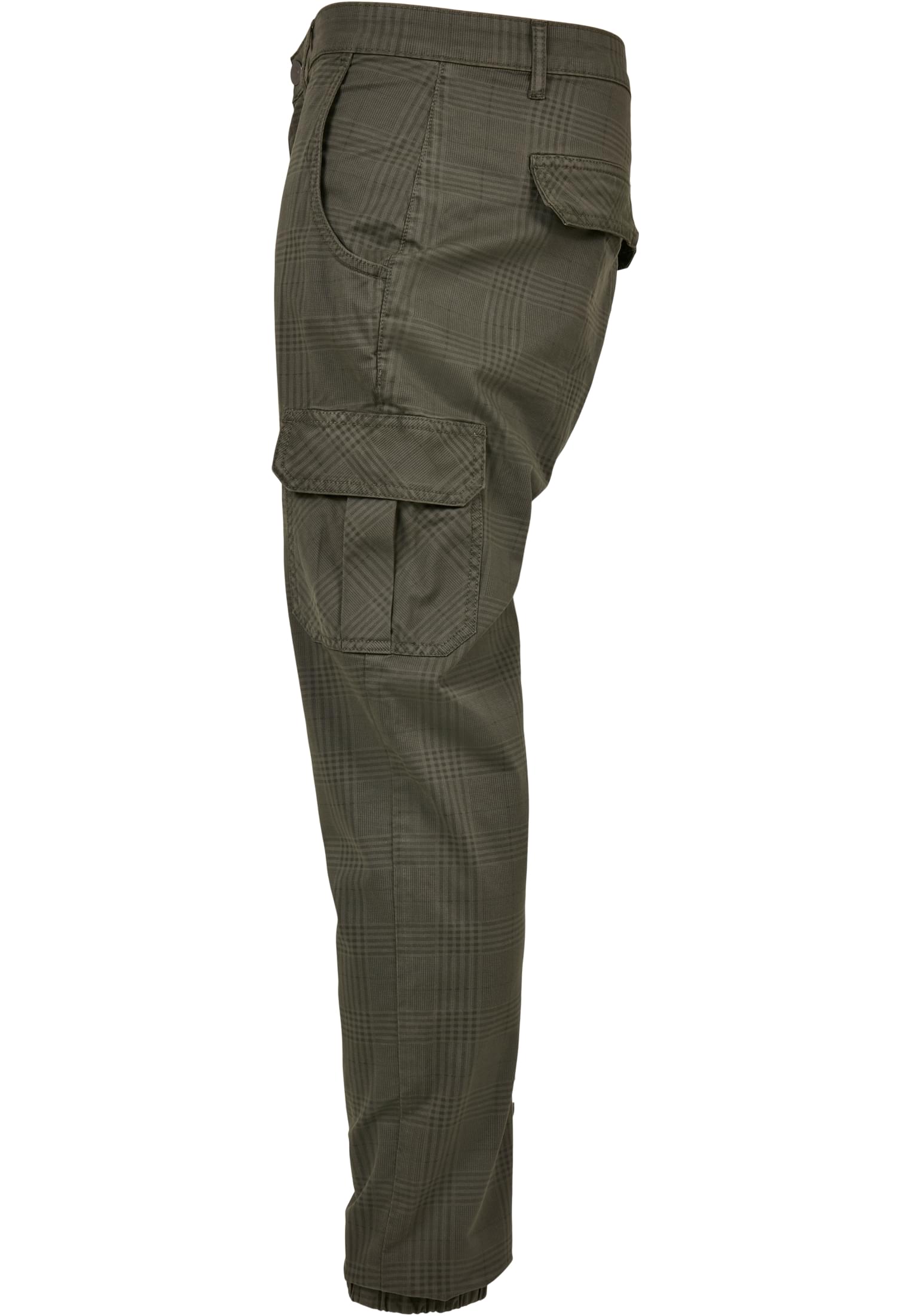 AOP Glencheck Cargo Jog Pants | olive