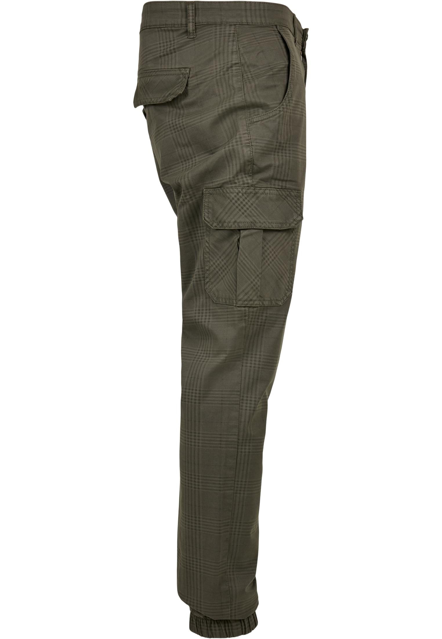 AOP Glencheck Cargo Jog Pants | olive