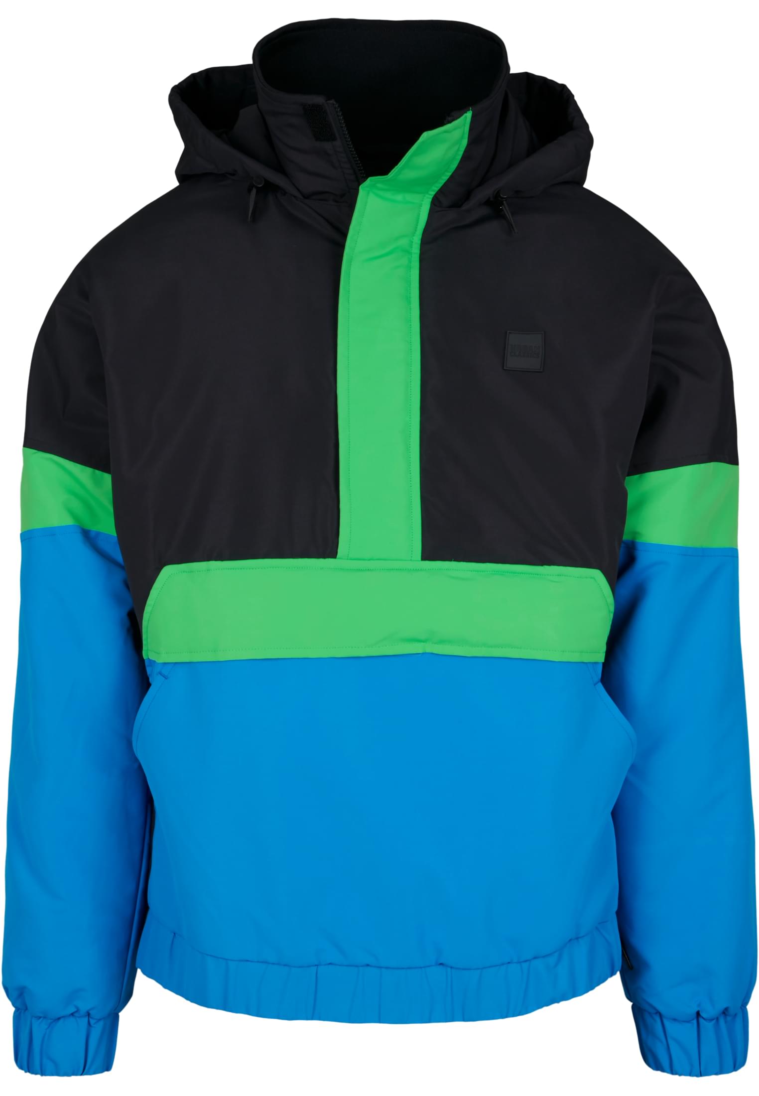 3-Tone Neon Mix Pull Over Jacket | black/cobaltblue