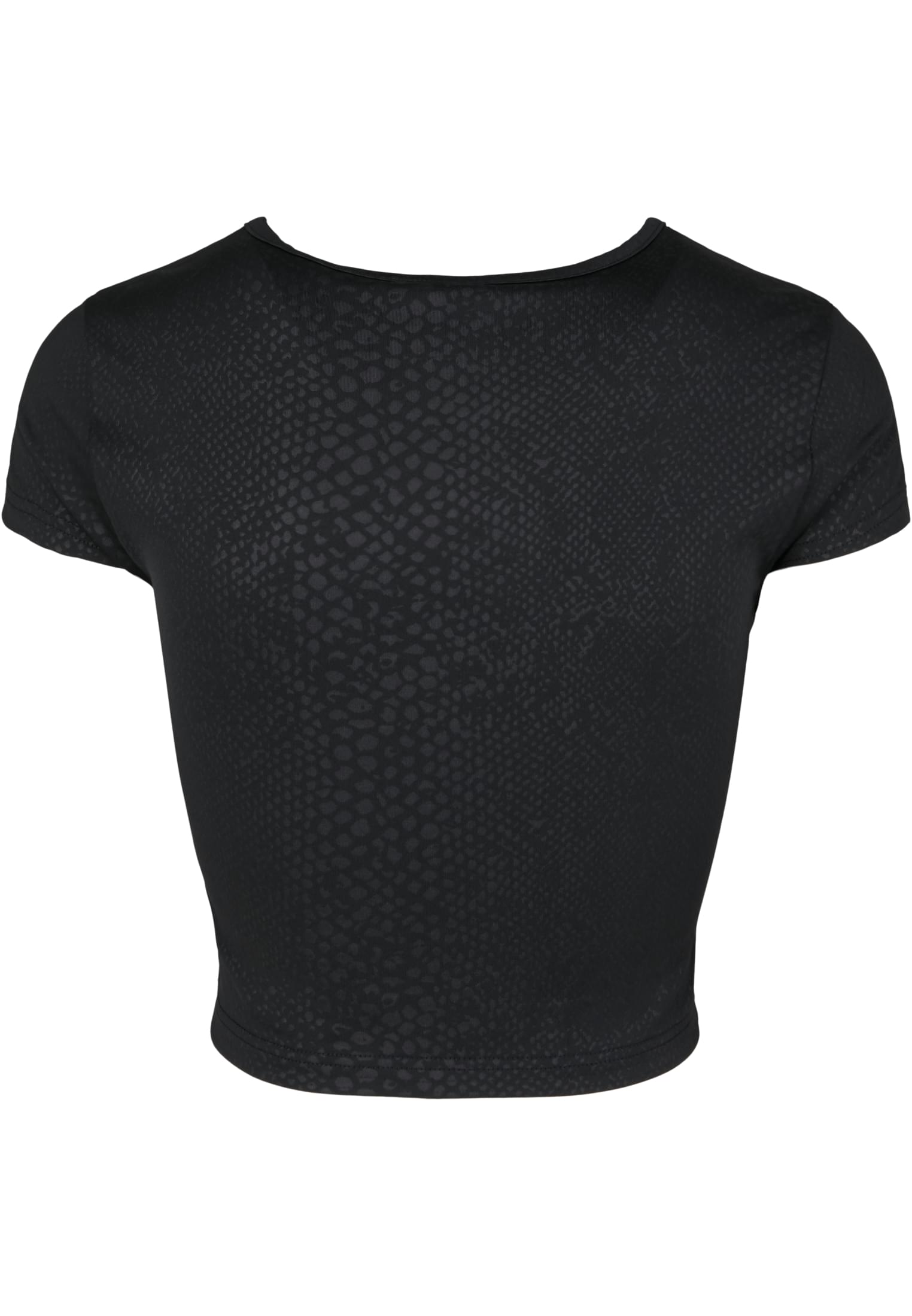 Ladies Stretch Pattern Cropped Tee | black snake