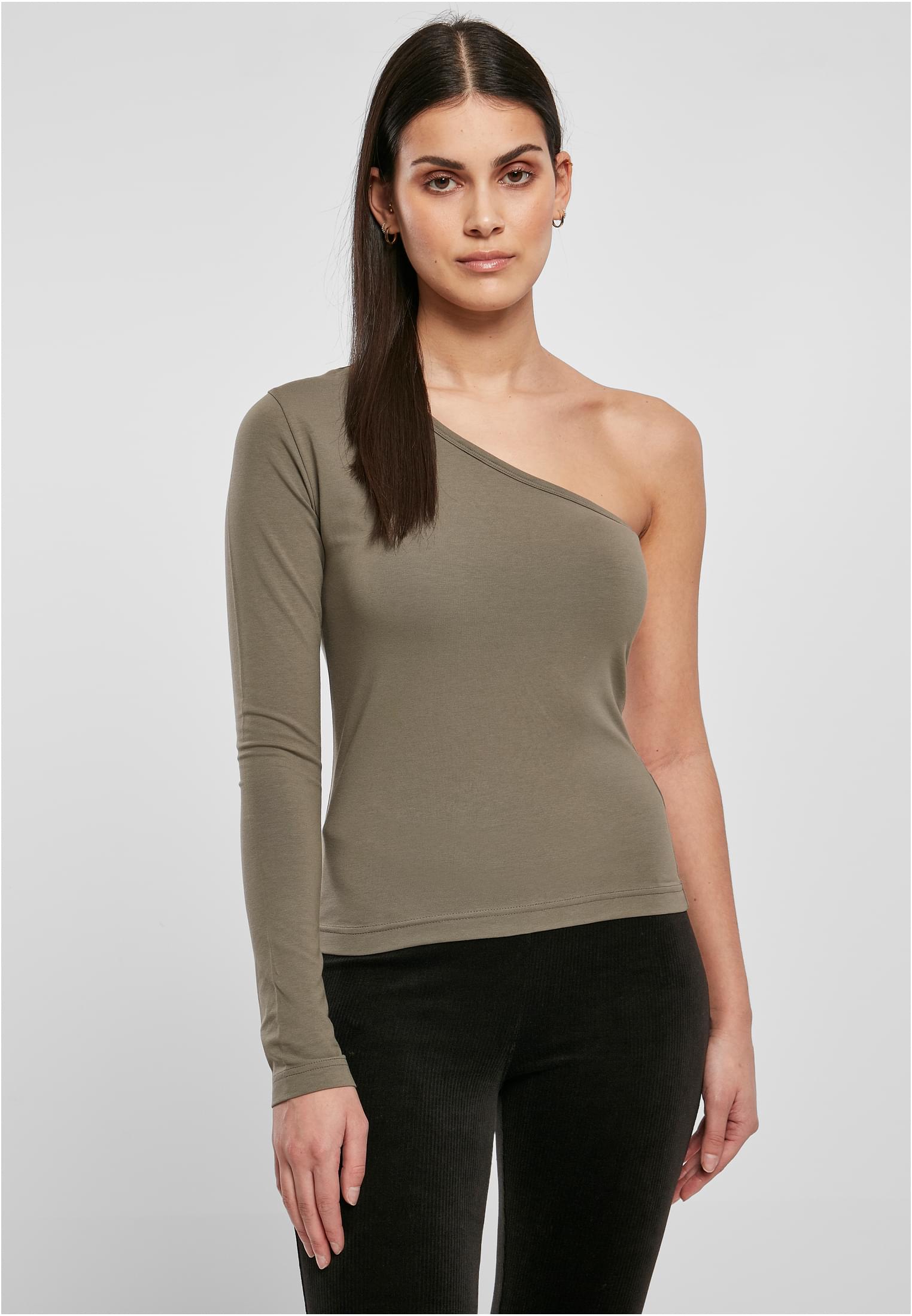 Ladies Asymmetric Longsleeve | olive