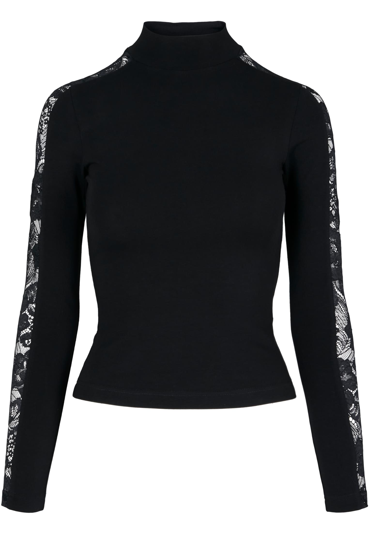 Ladies Lace Striped LS | black