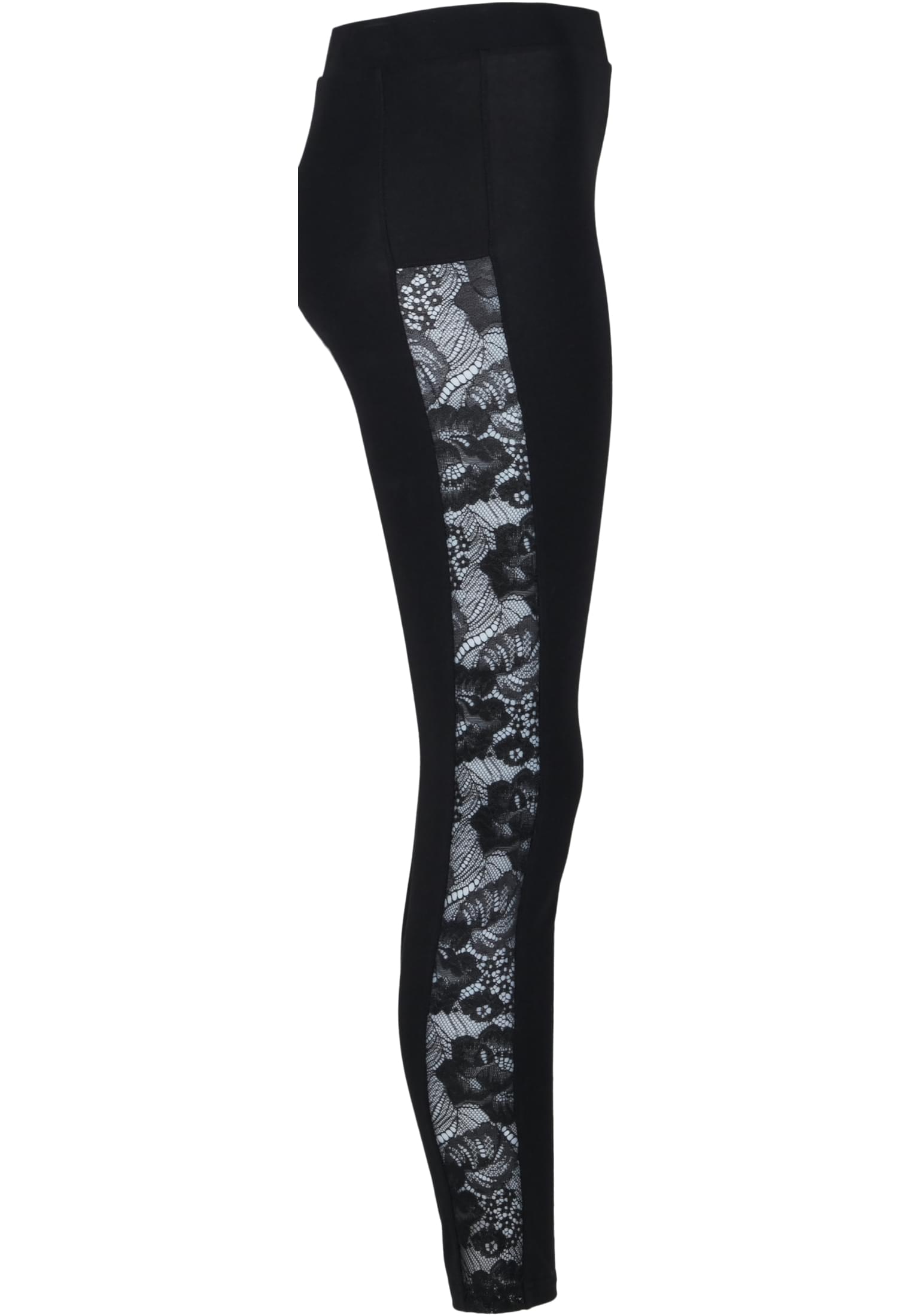 Ladies Lace Striped Leggings | black