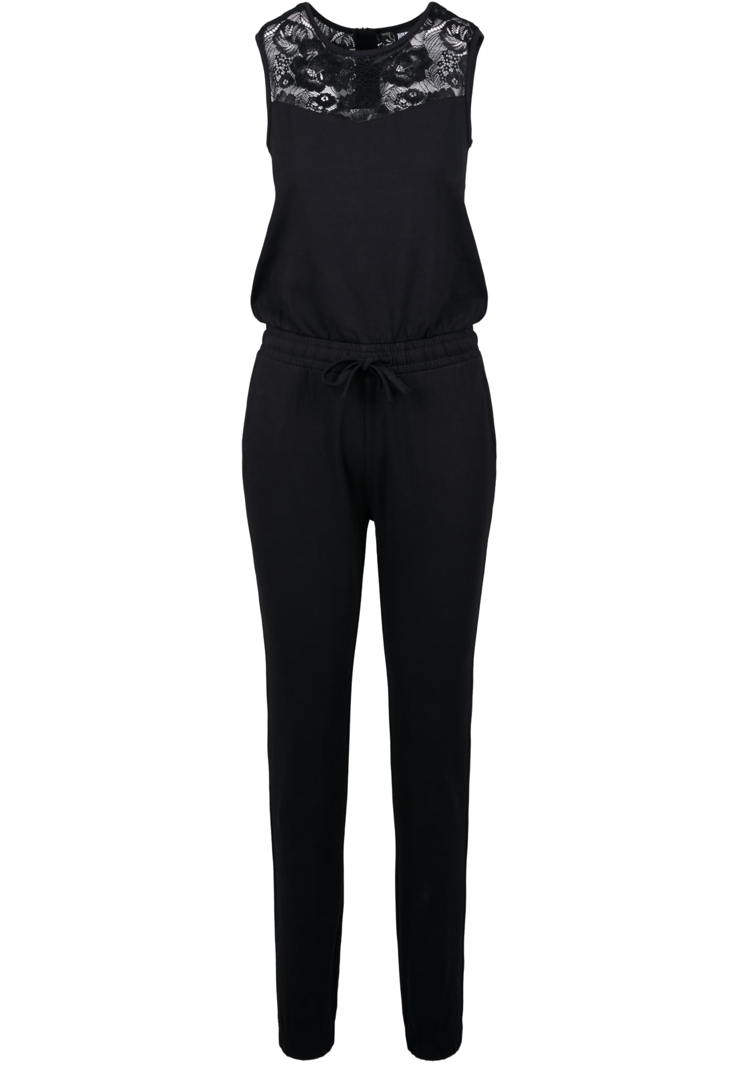 Ladies Lace Block Jumpsuit | black